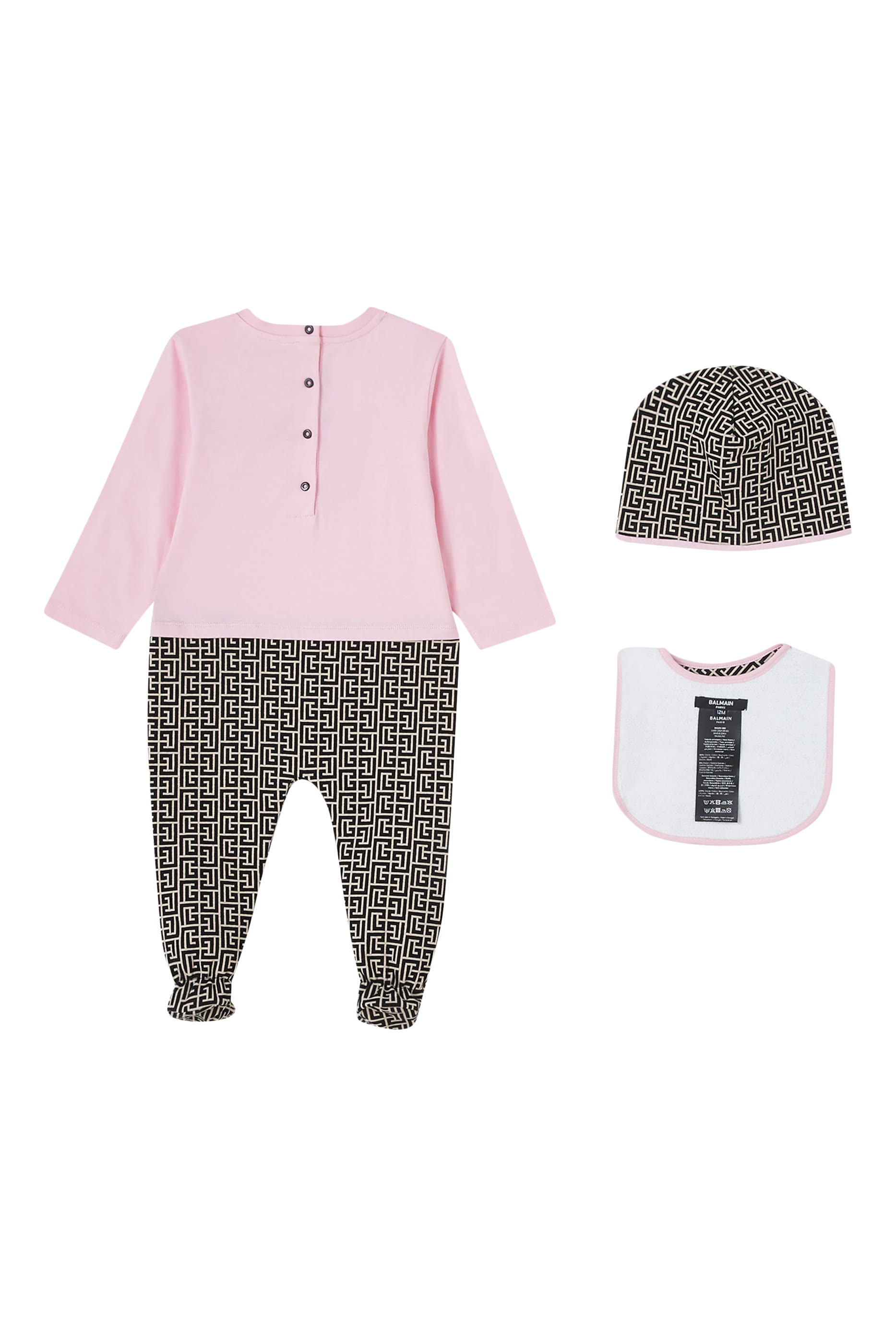 Kids Cotton Jumpsuit, Bib & Hat Set