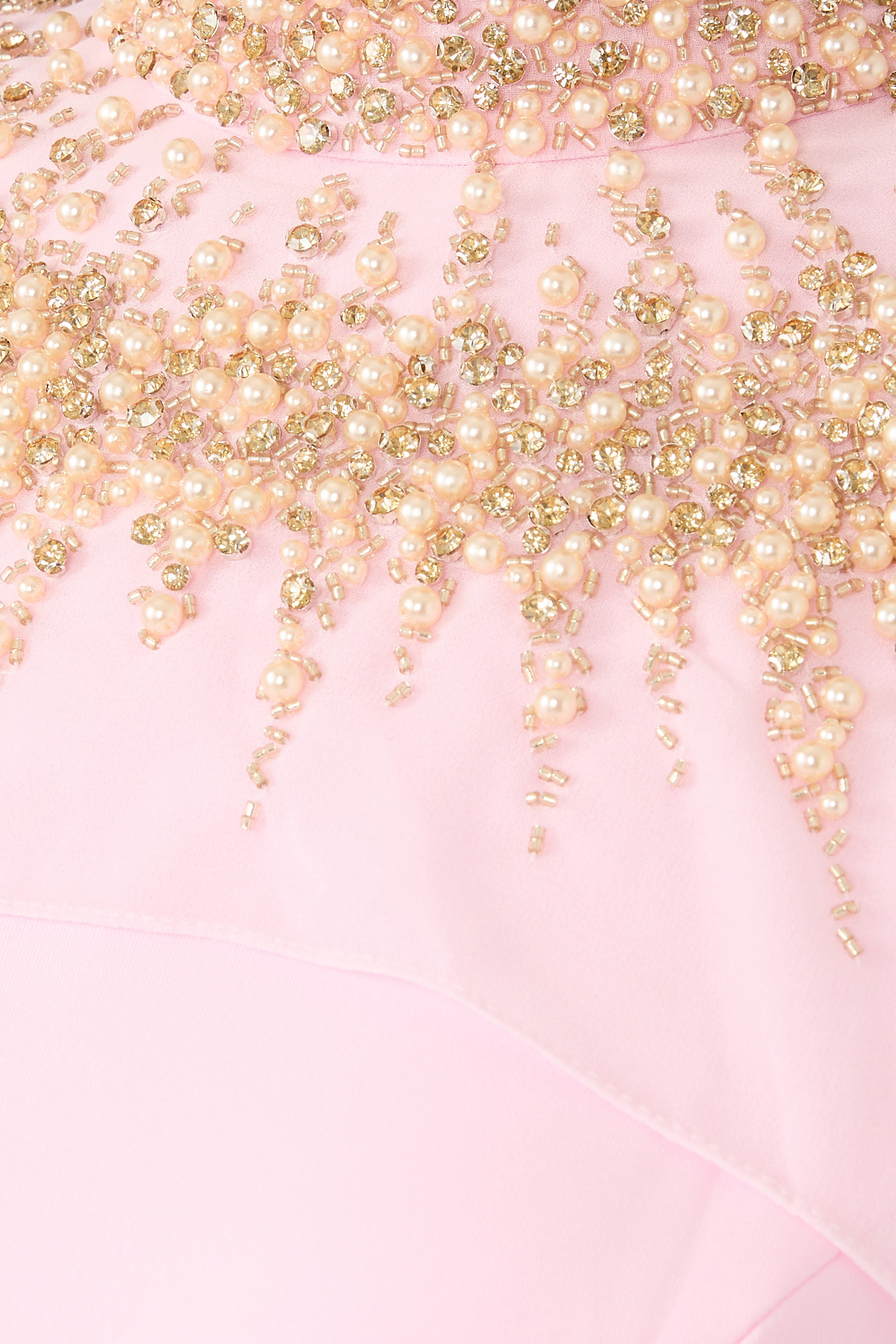 Crystal Collar Crepe Gown