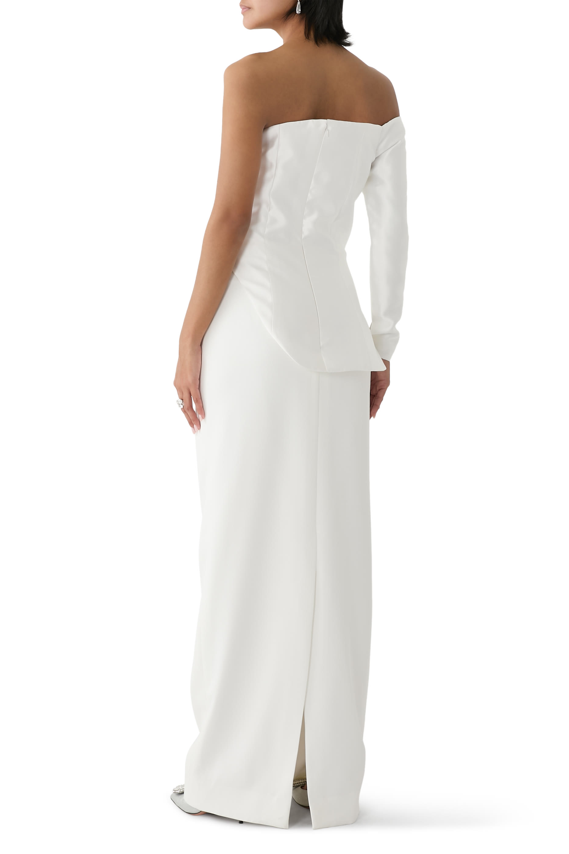 Mikado and Crepe Gown