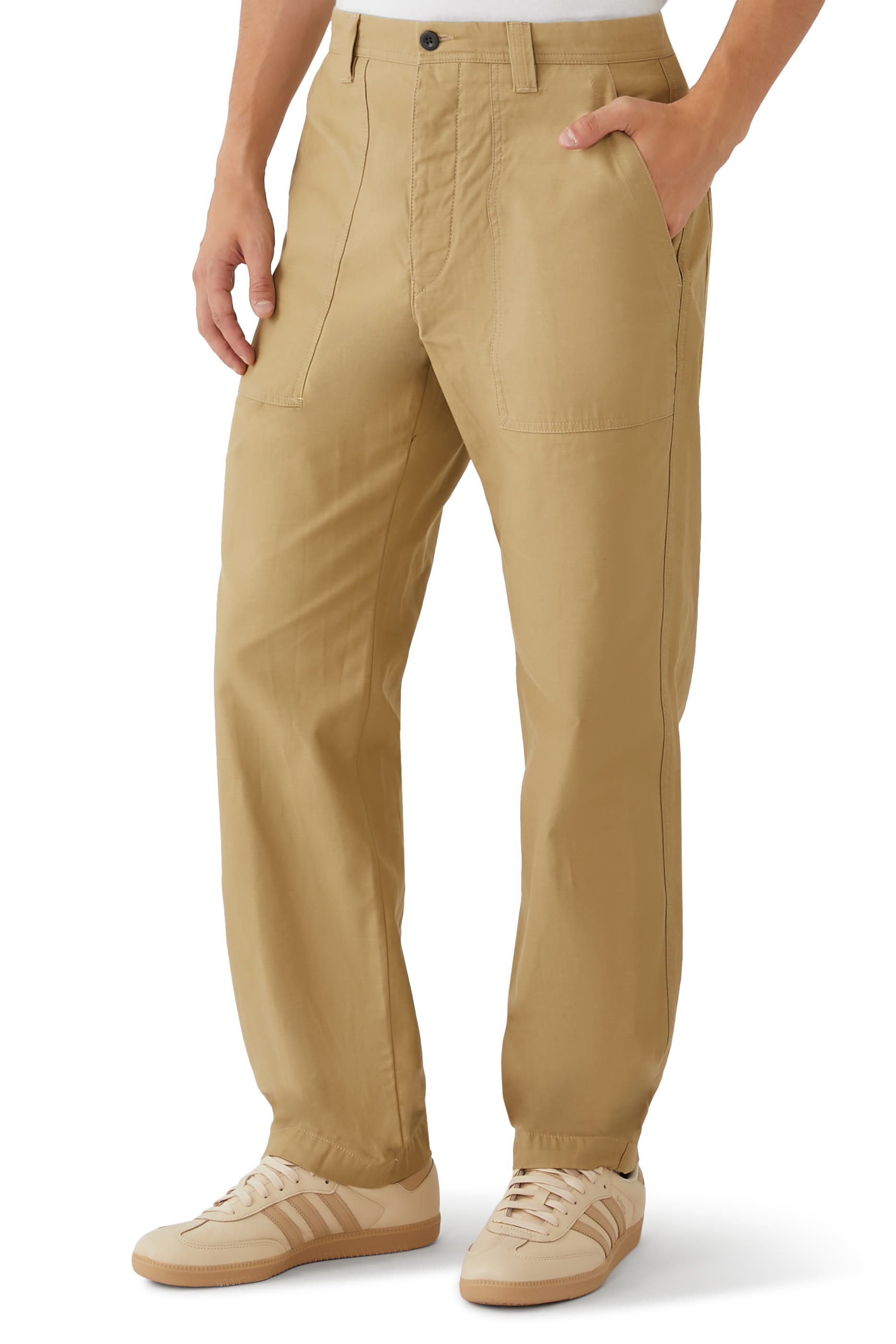 Straight Cotton Satin Pants