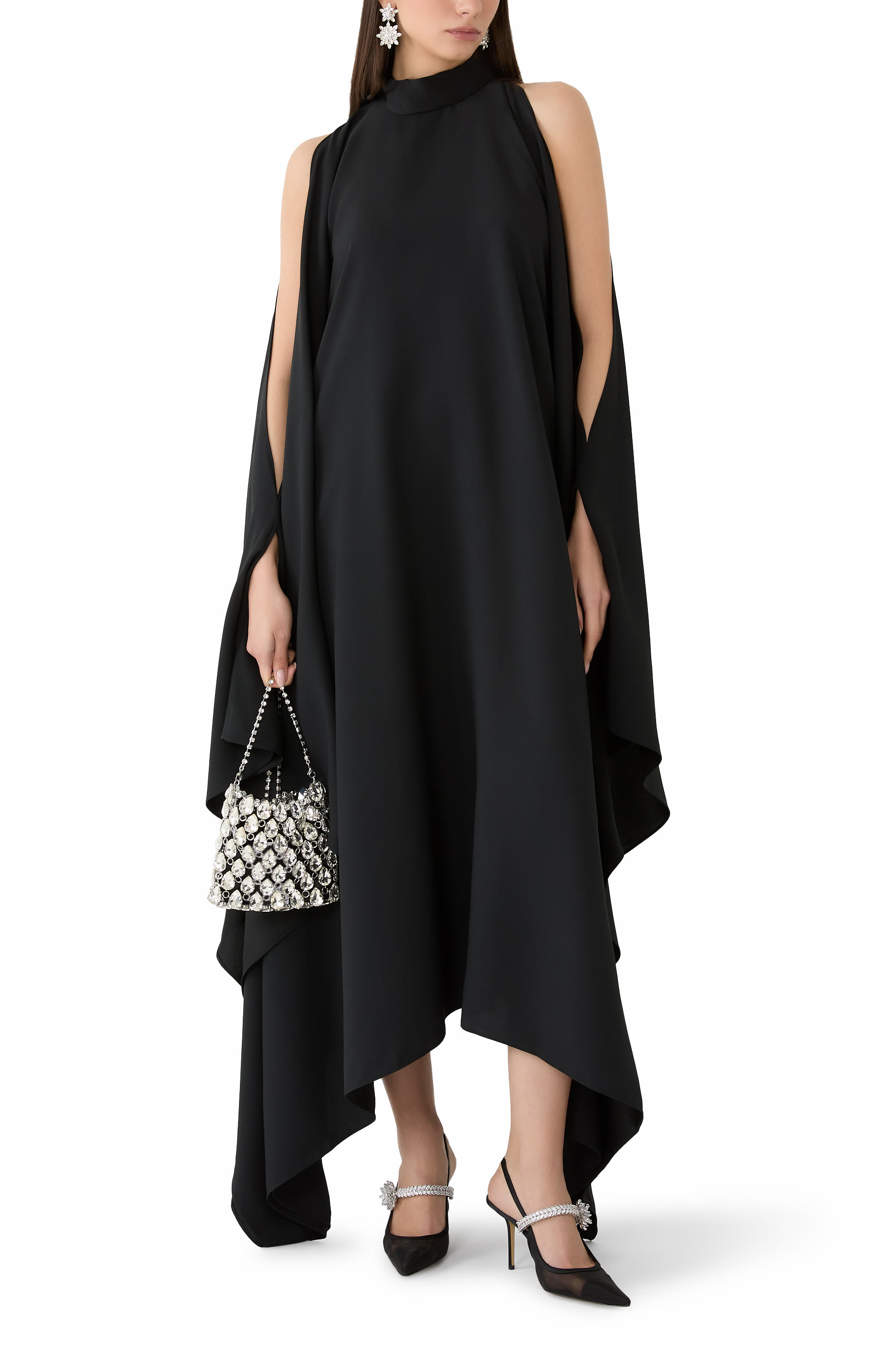 Aga Tie-Detailed Draped Gown