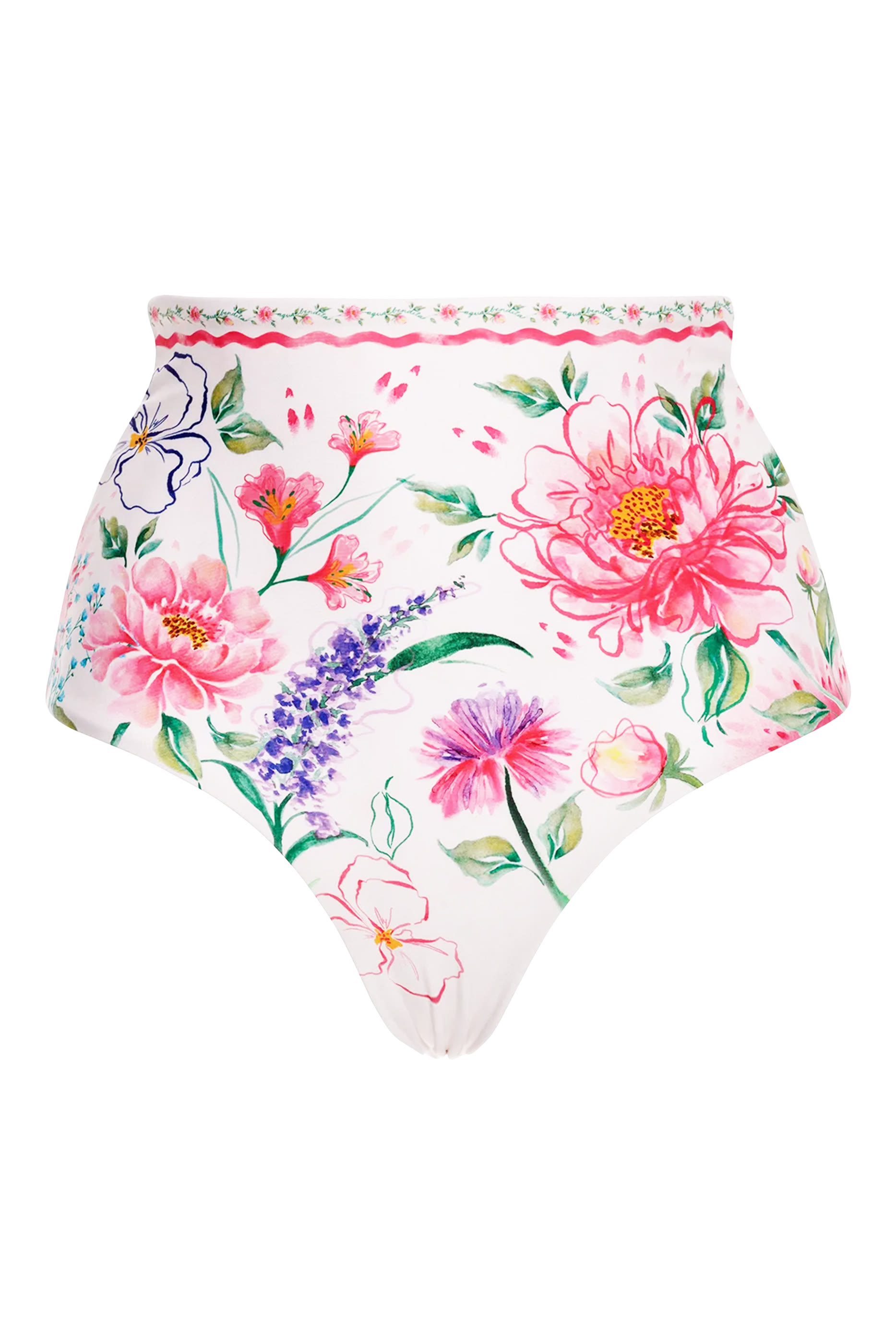 Juls Chroma Floral High-Waisted Bikini Bottoms