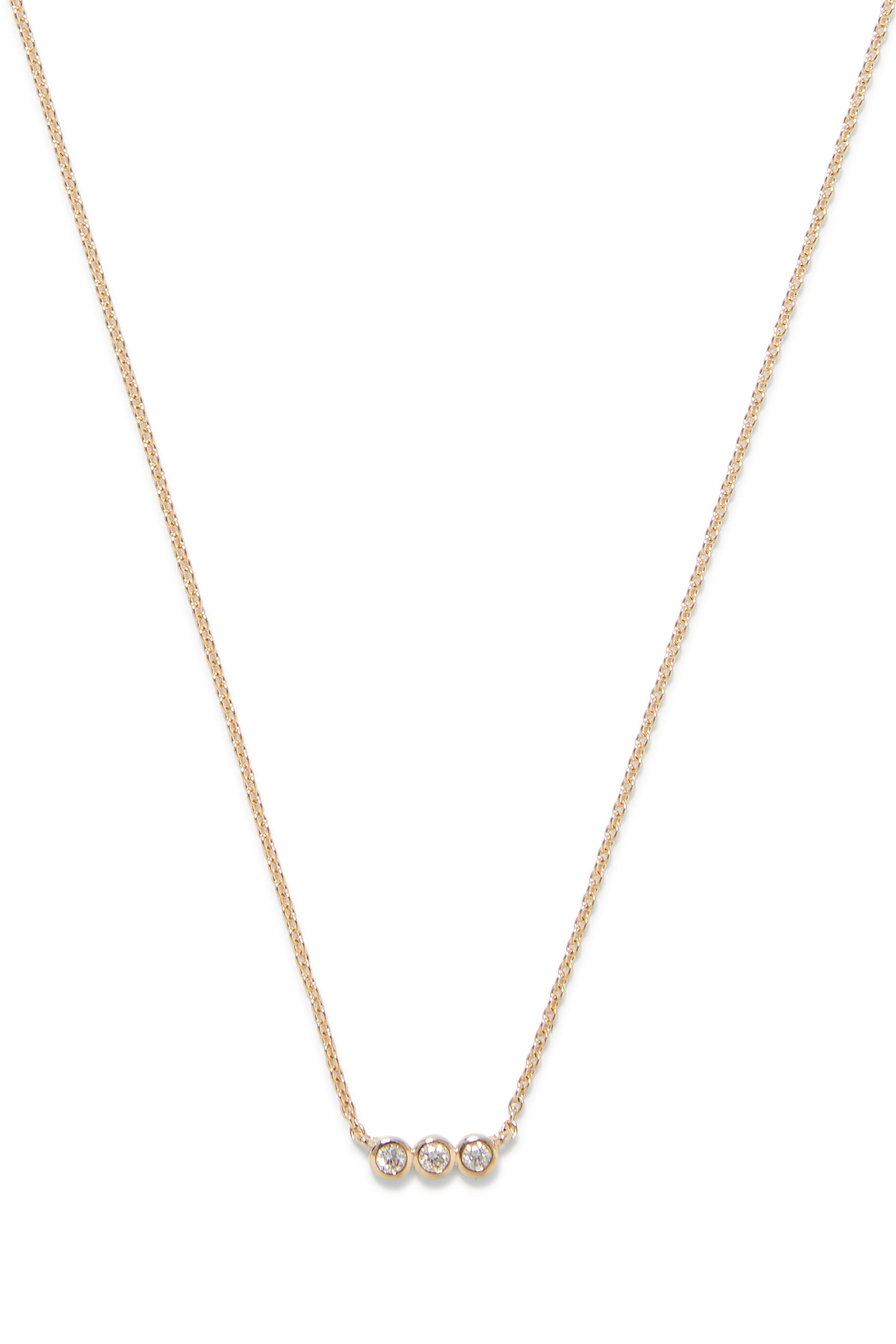 Fine Diamond Solitaire Trio Necklace