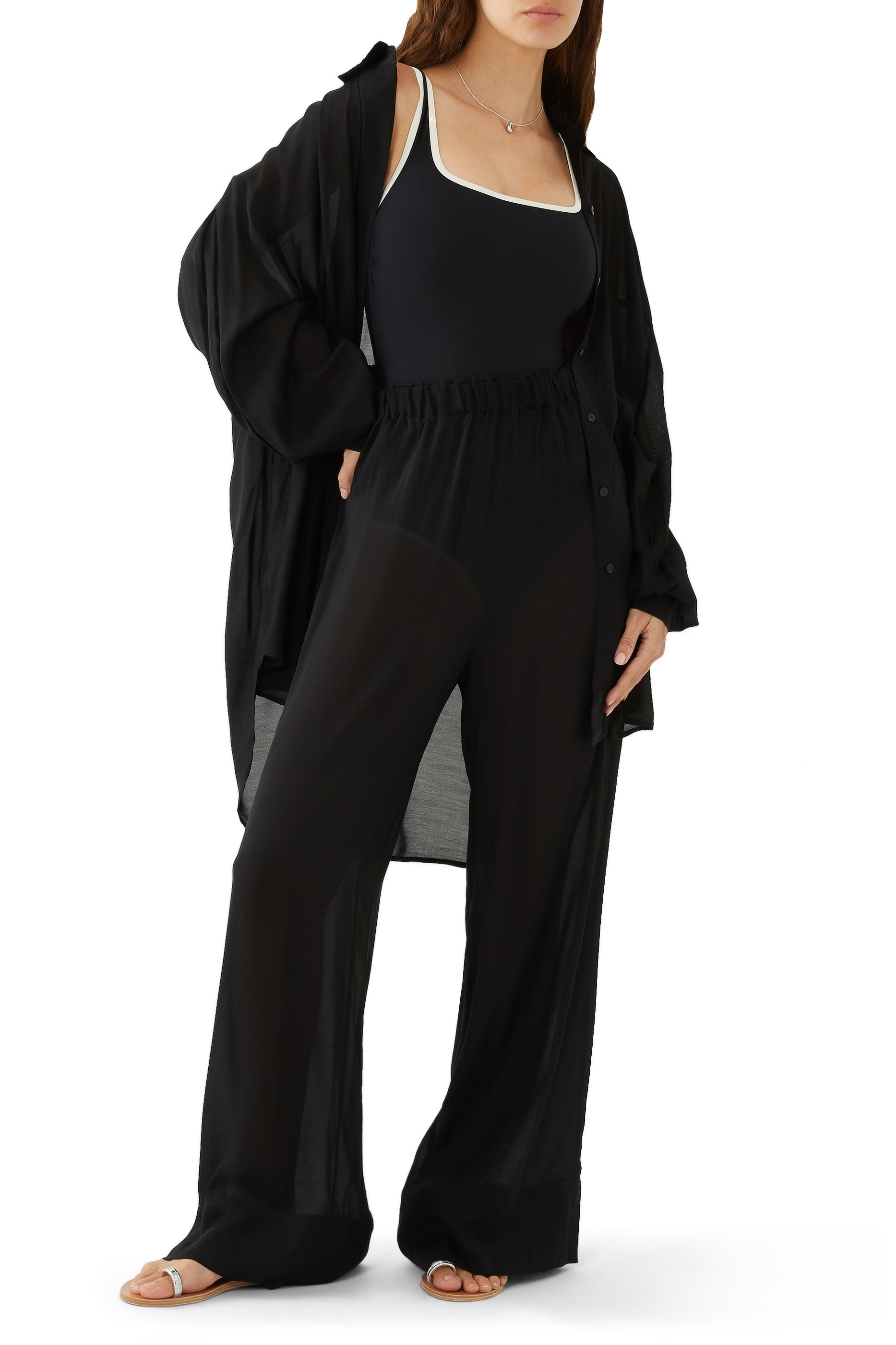 Mali Chiffon Oversized Cover-up Shirt