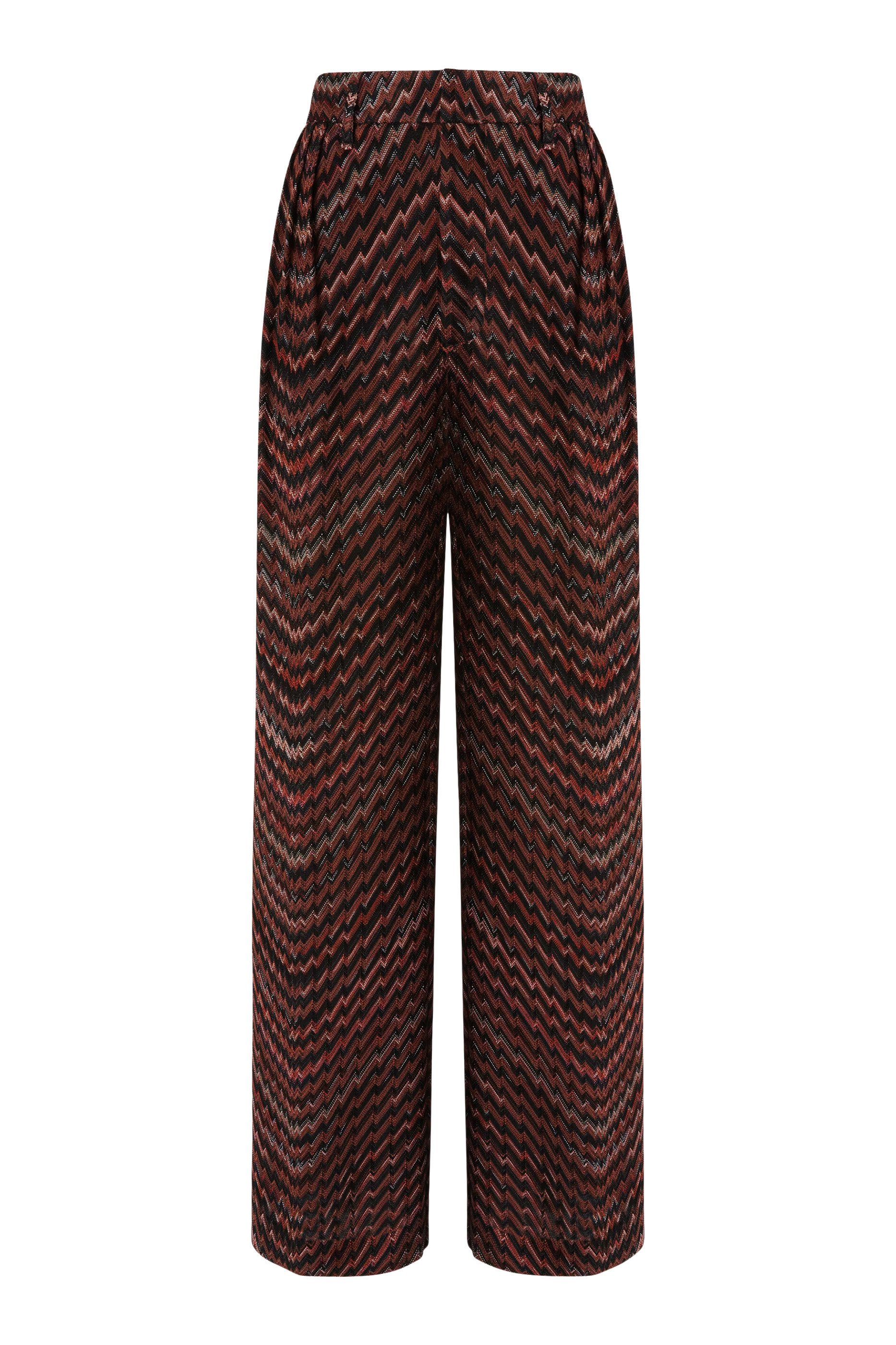 Chevron Knit Wide-Leg Pants