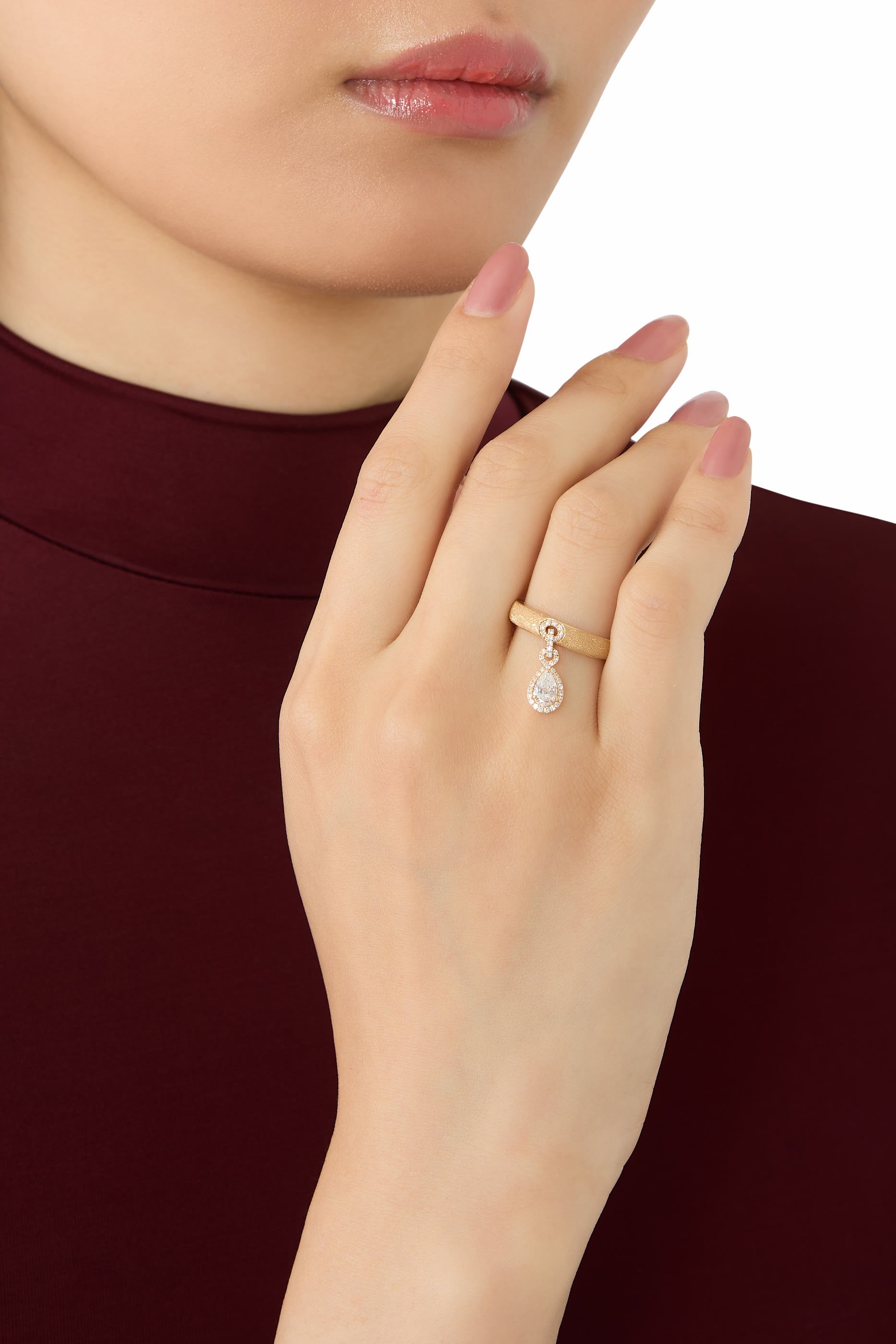 Dusted Chaines Ring, 18k Yellow Gold & Diamonds