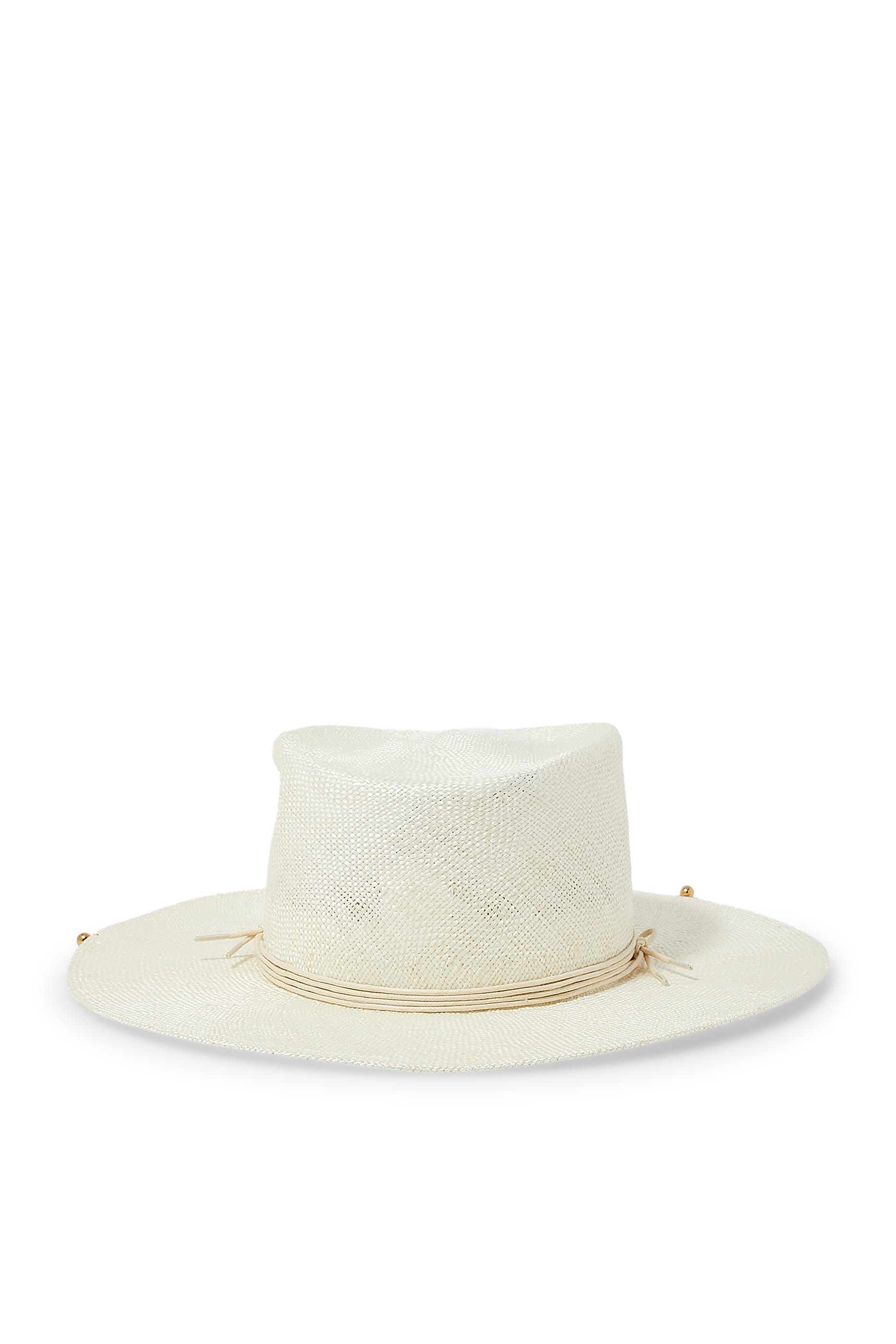 Chain Strap Sisal Gambler Hat