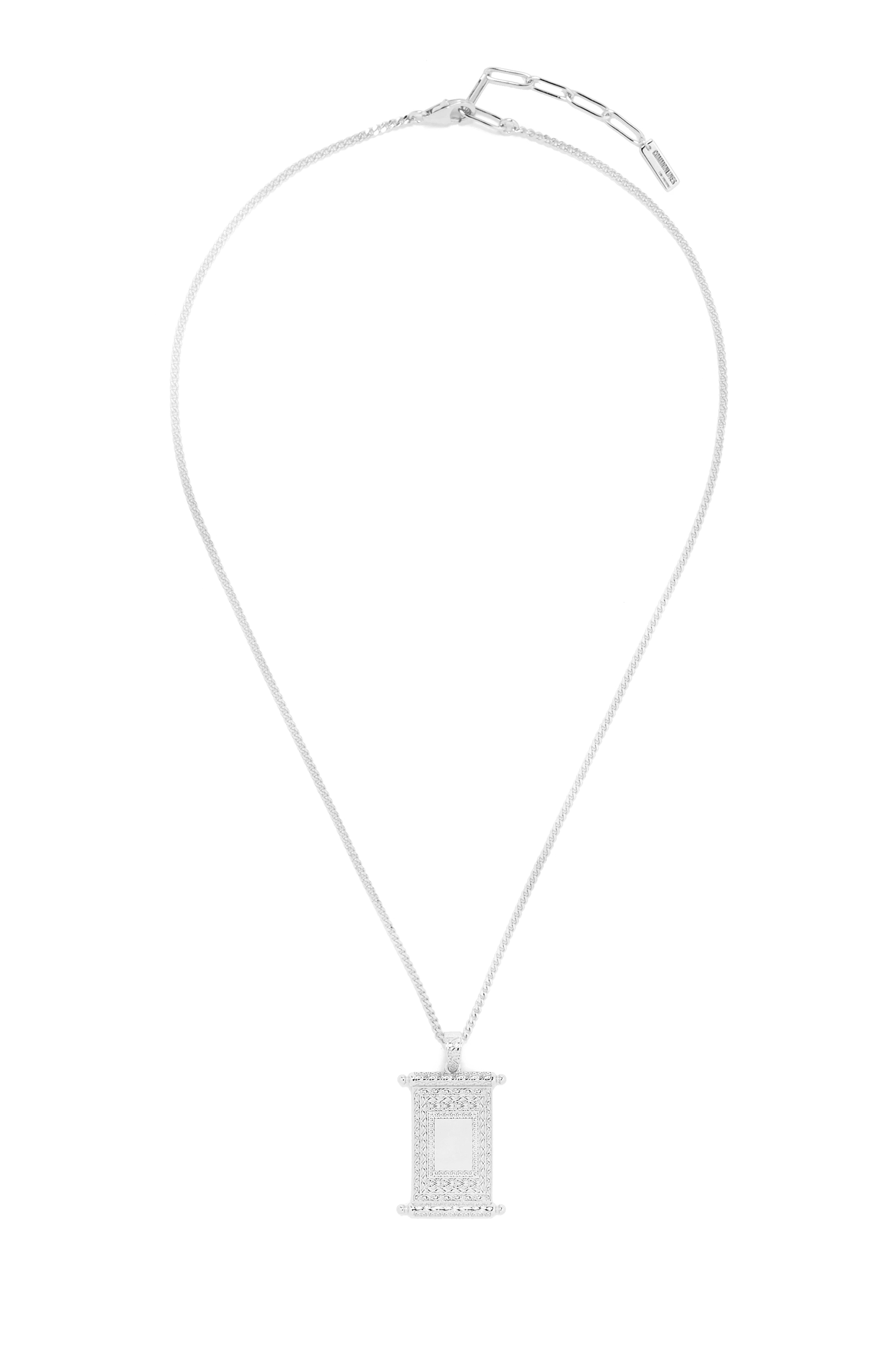 Ancient Scroll Necklace, Sterling Silver