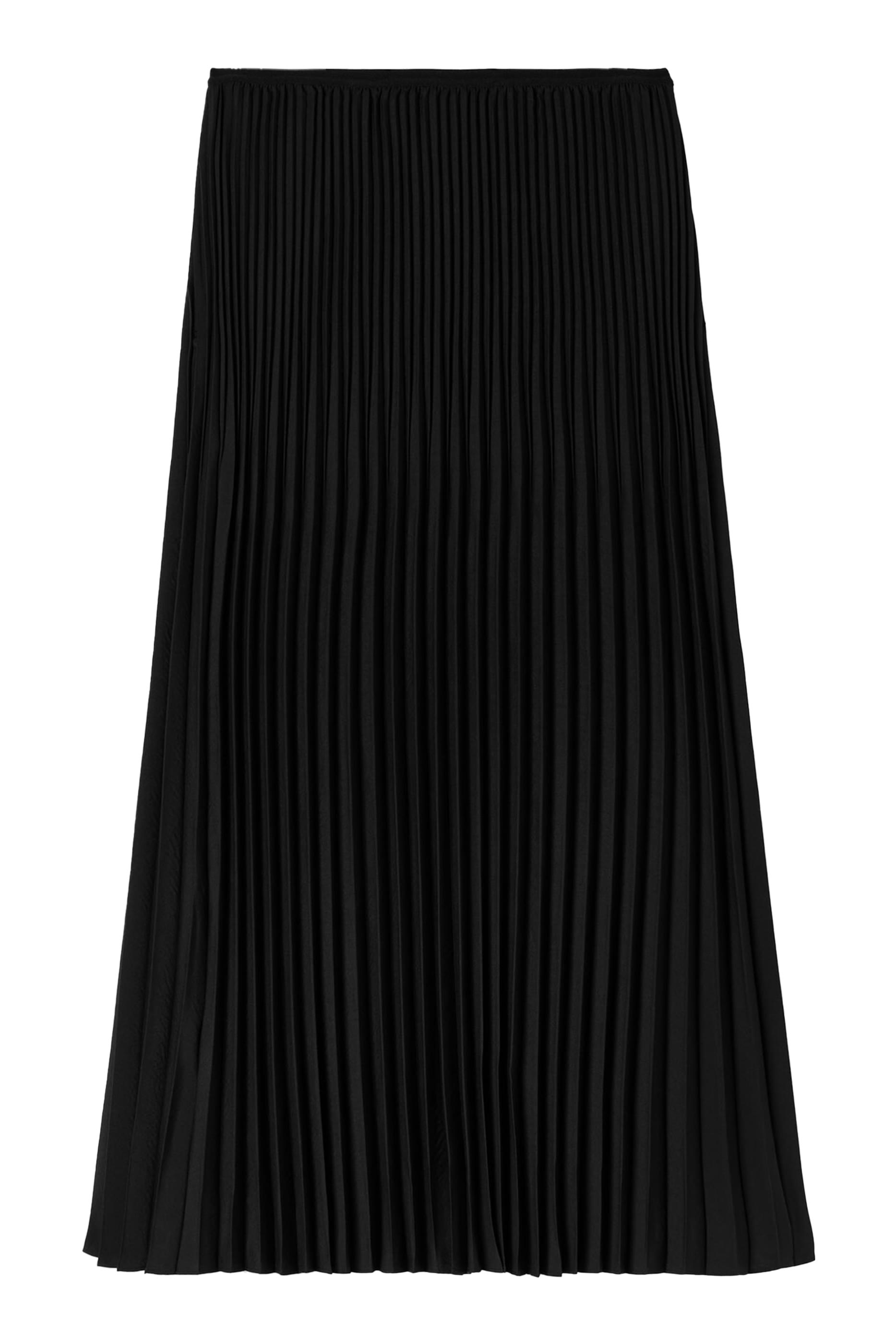 Woven Wool Silk A-Line Skirt
