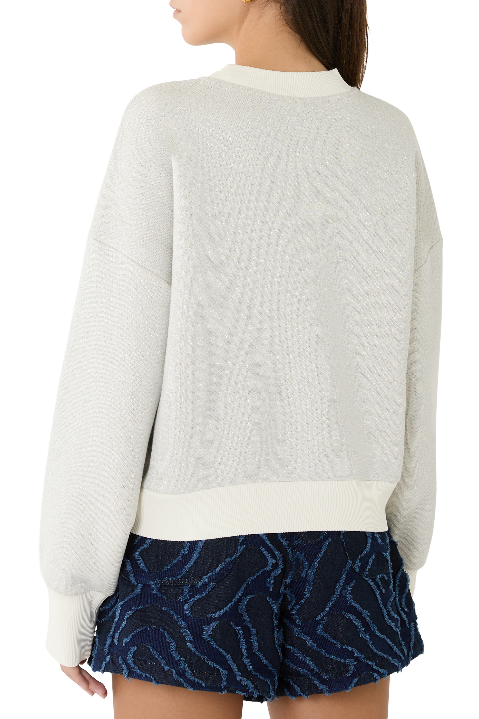  Lurex Jersey Sweatshirt with Shiny Logo 