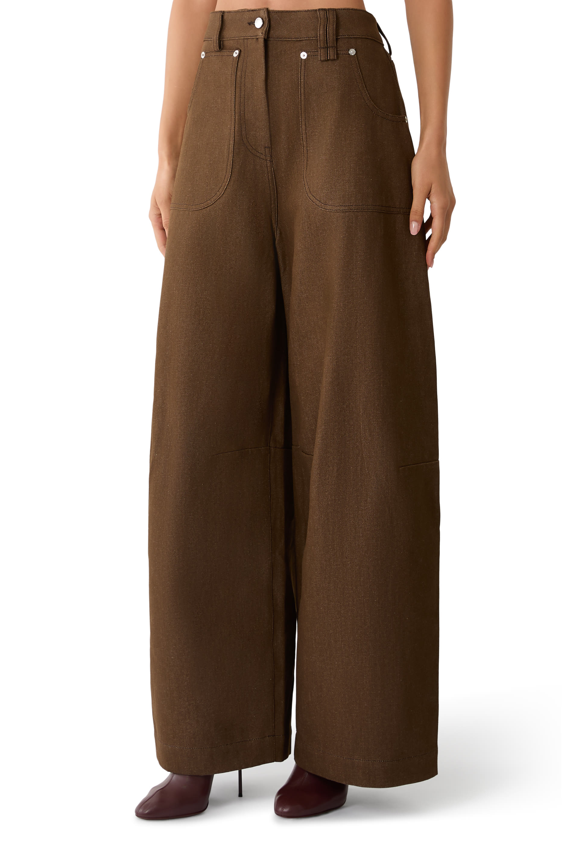 Wide Leg Utility Curve Jeans 