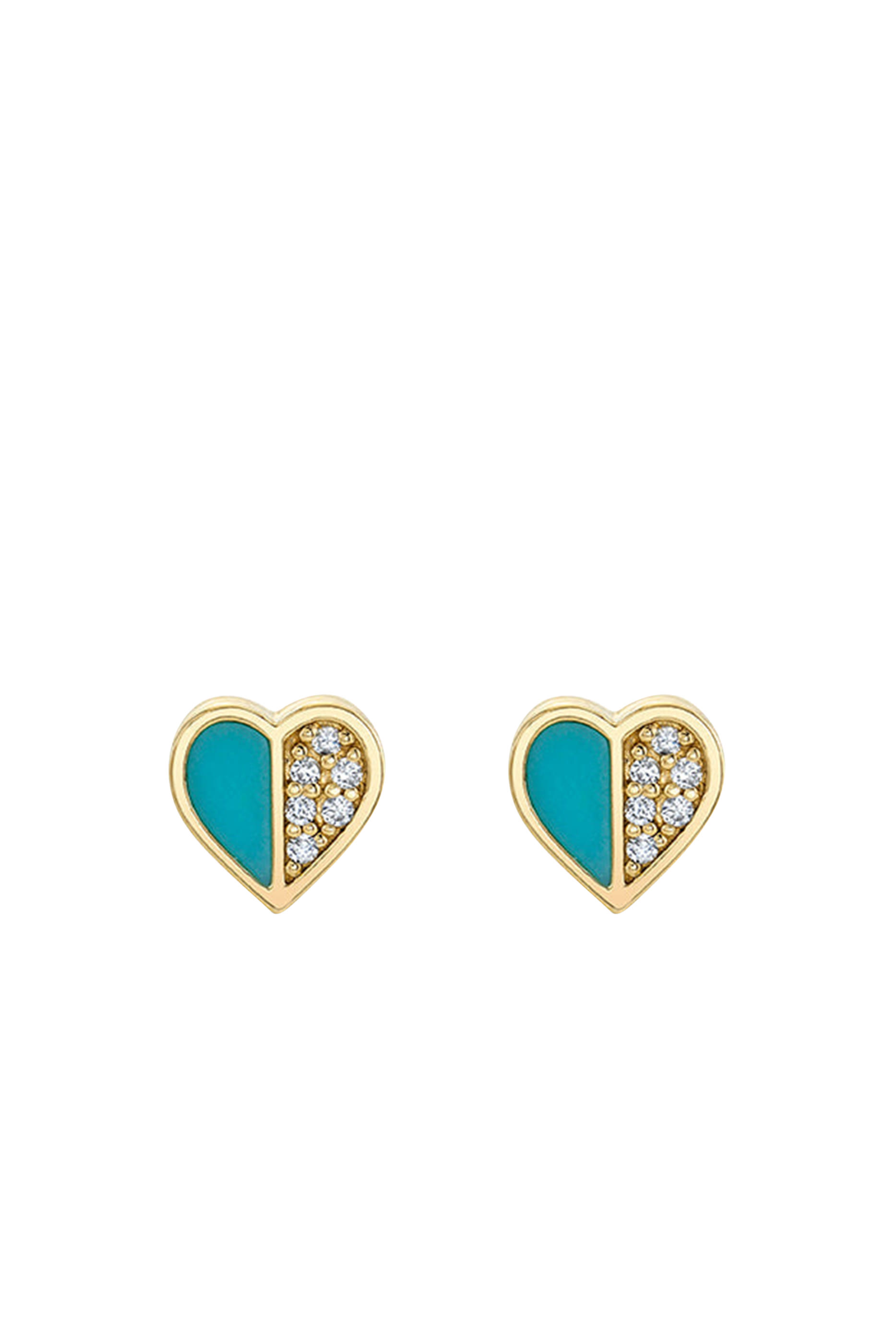 Kids Pave Diamond Heart Stud Earrings