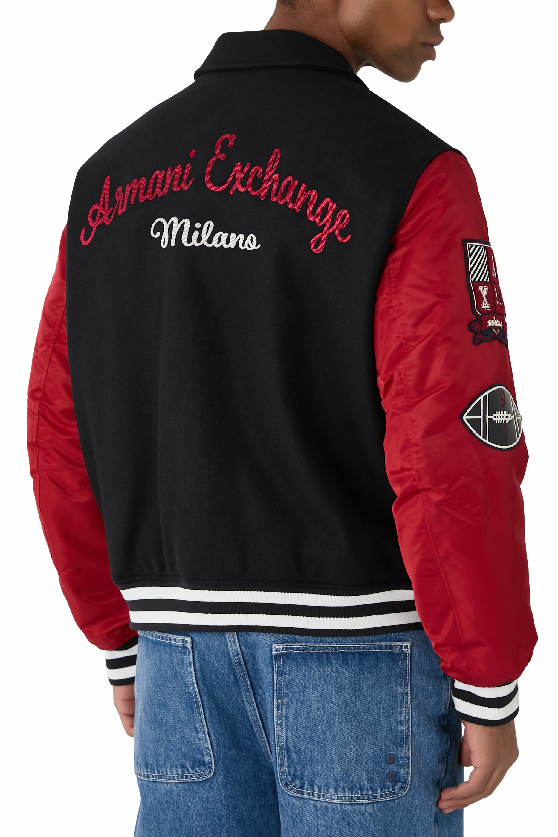 Logo Patch College Bomber Jacket