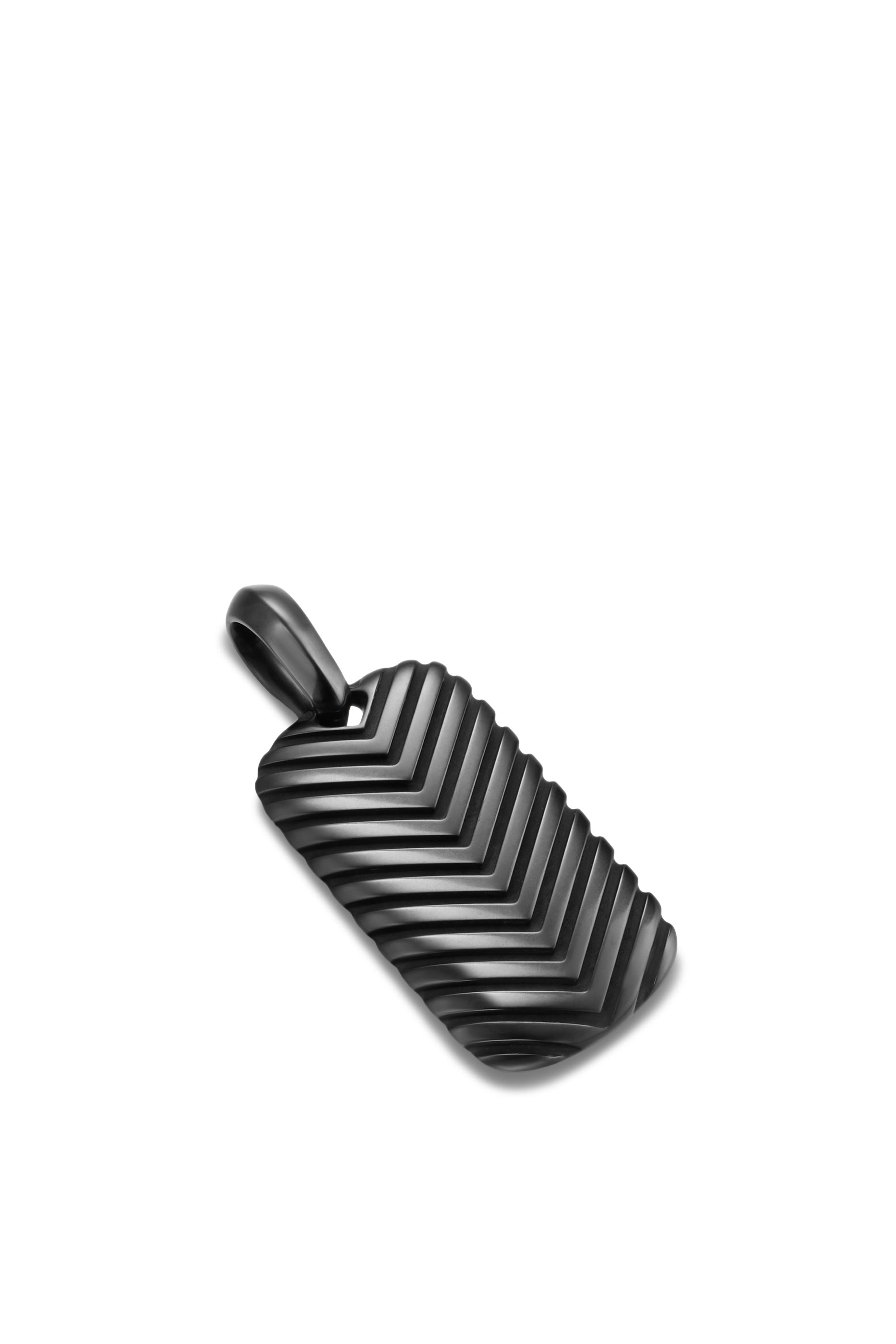 Chevron Tag, Titanium & Diamonds