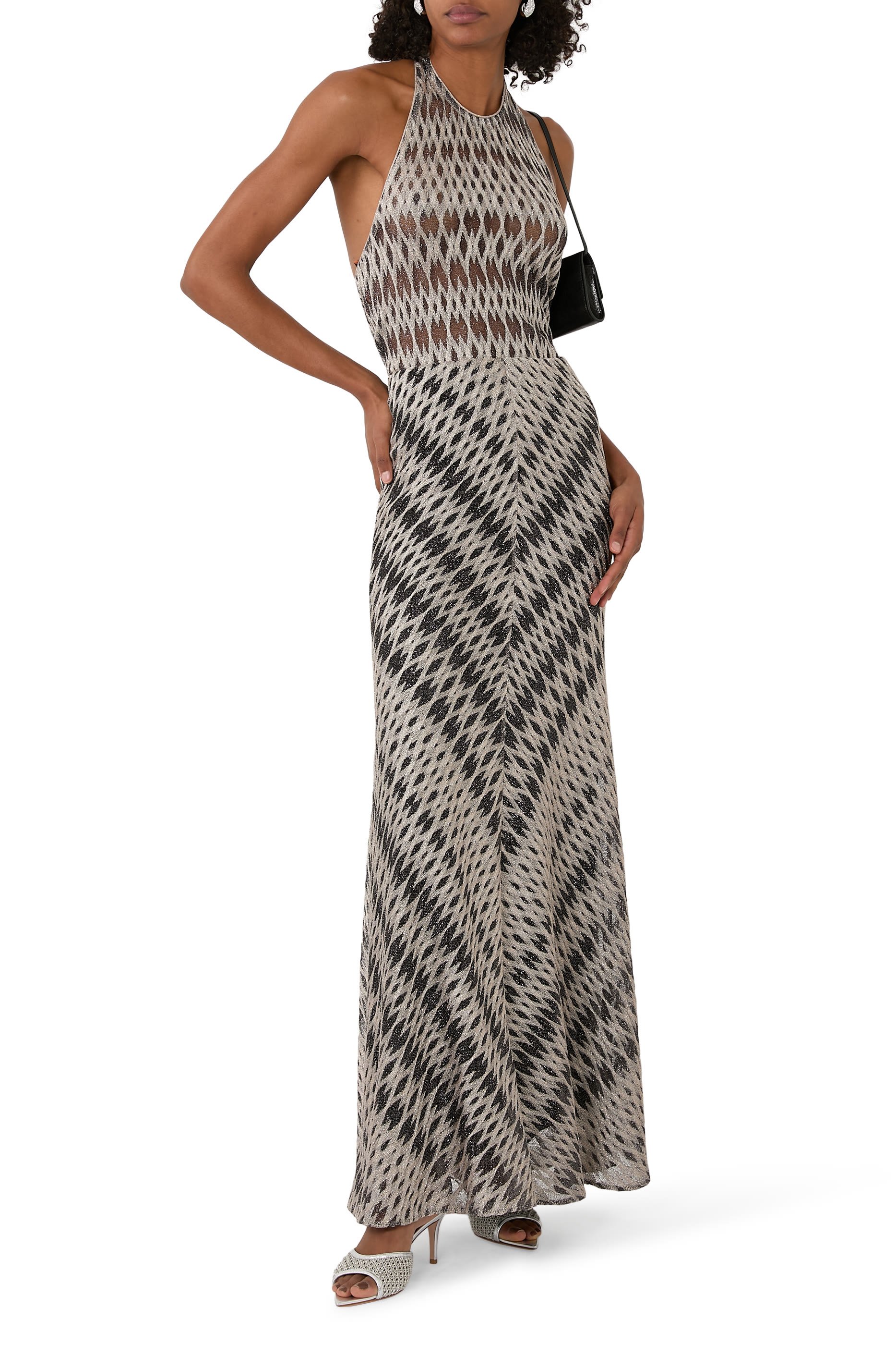  3D Diamond Mixed Viscose Long Skirt 