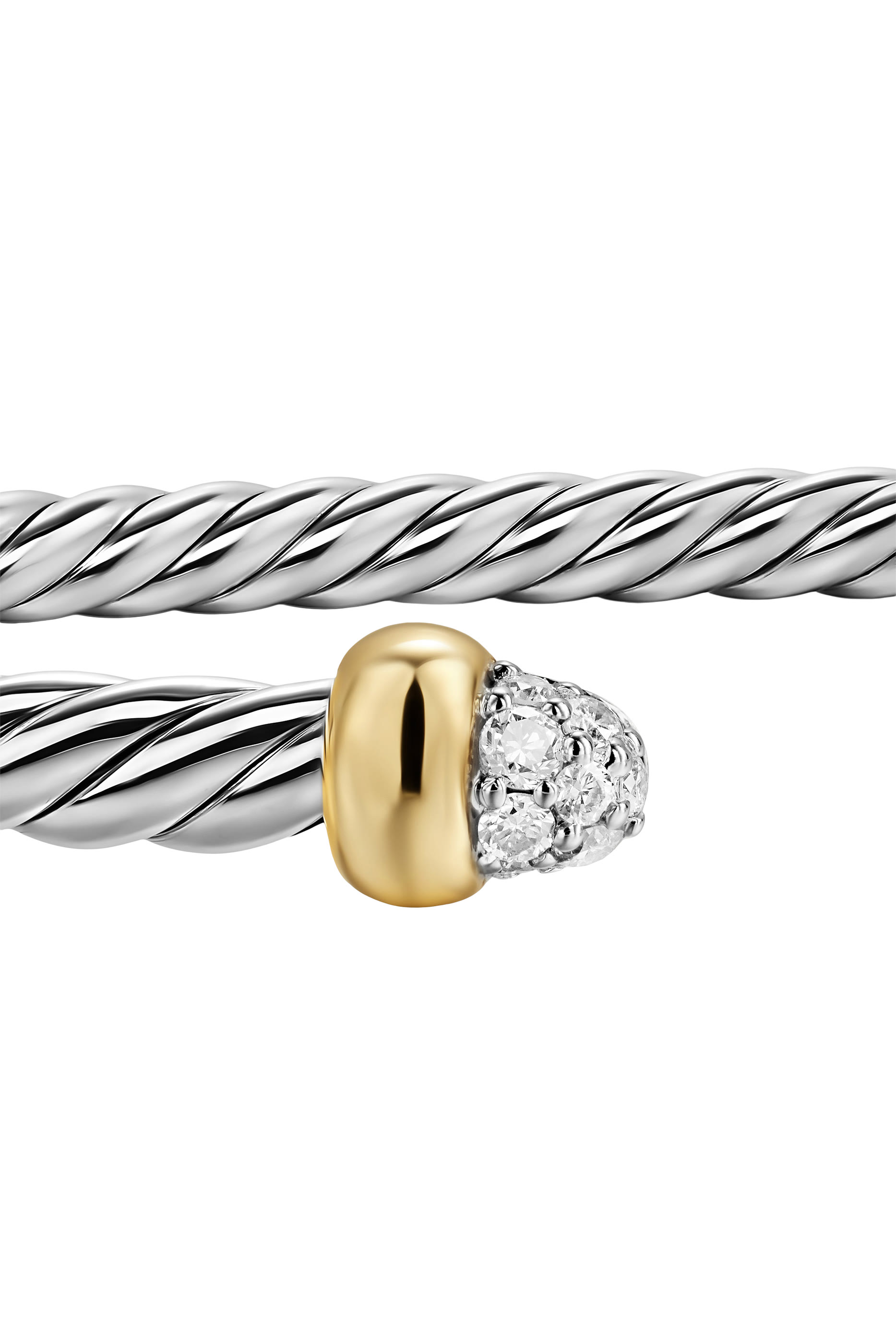 Micro Cablespira&reg; Flex Bracelet, 18k Yellow Gold, Sterling Silver & Diamonds