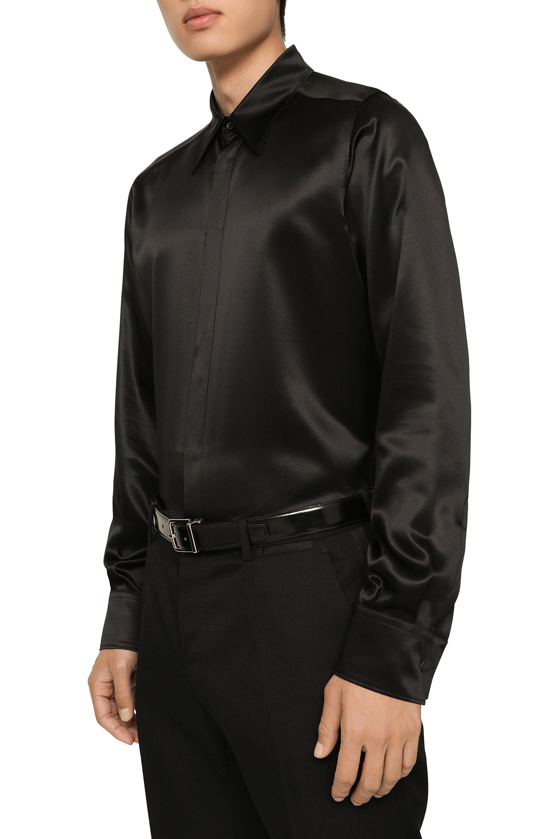 Silk Satin Martini-Fit Shirt