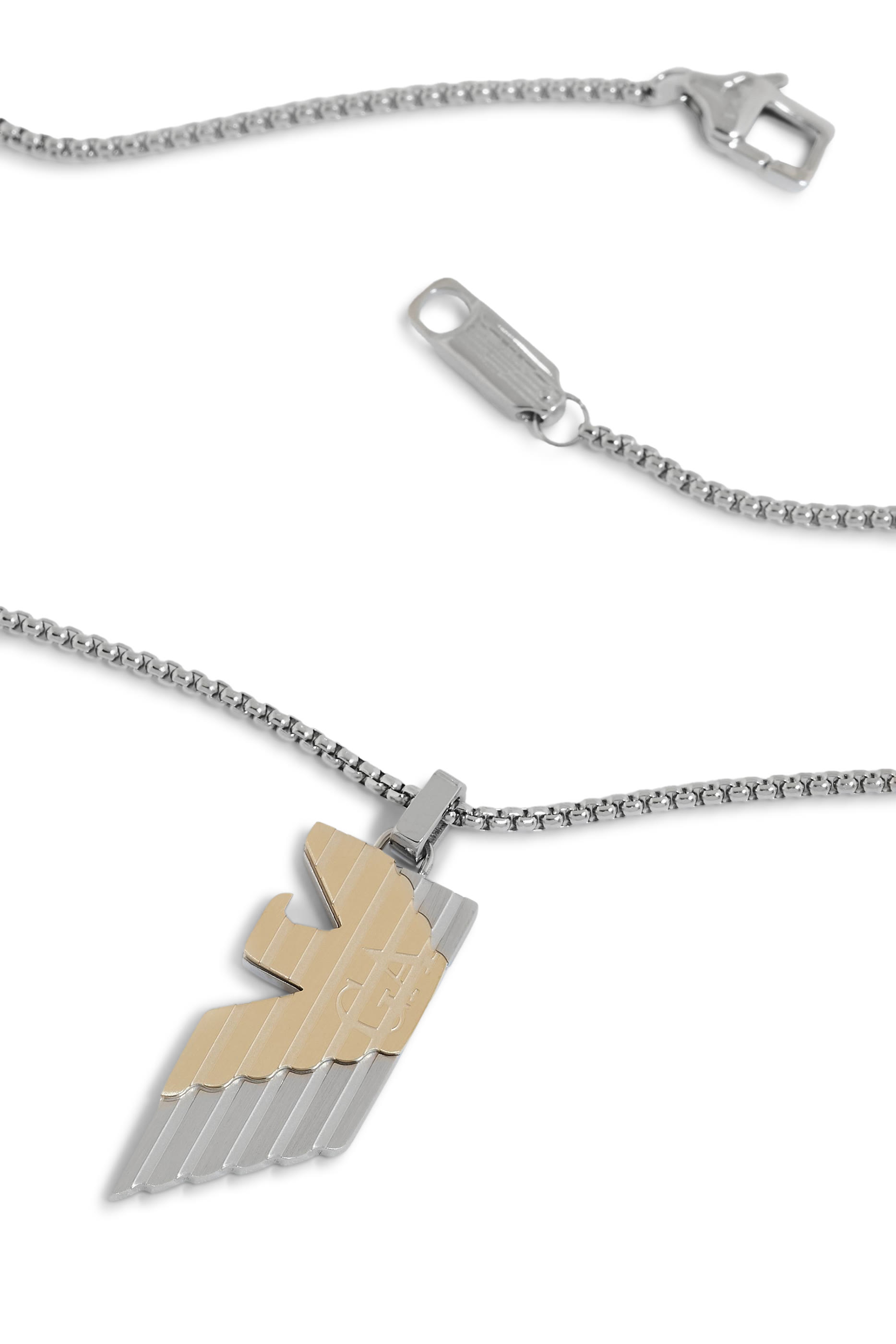 Two-Tone Stainless Steel Pendant Necklace