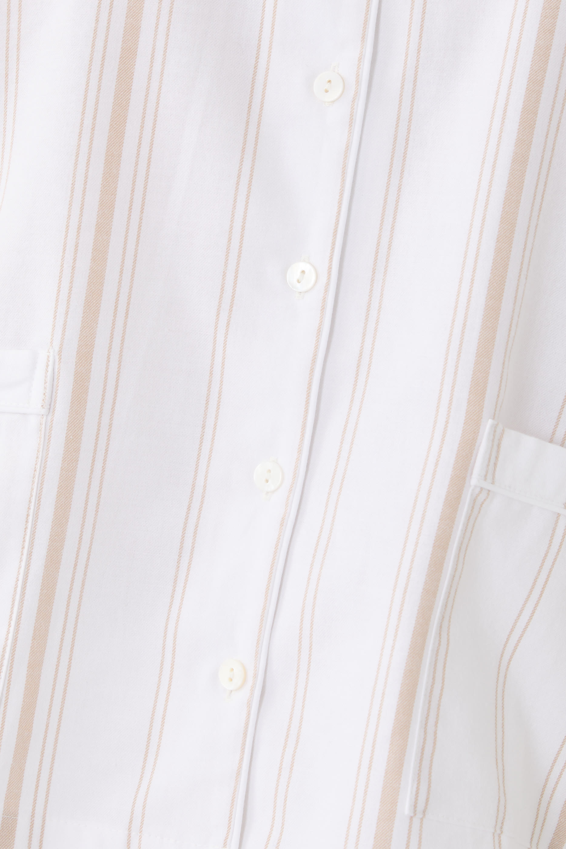 Brushed Cotton Stripe Drop Shoulder Pajama Set 