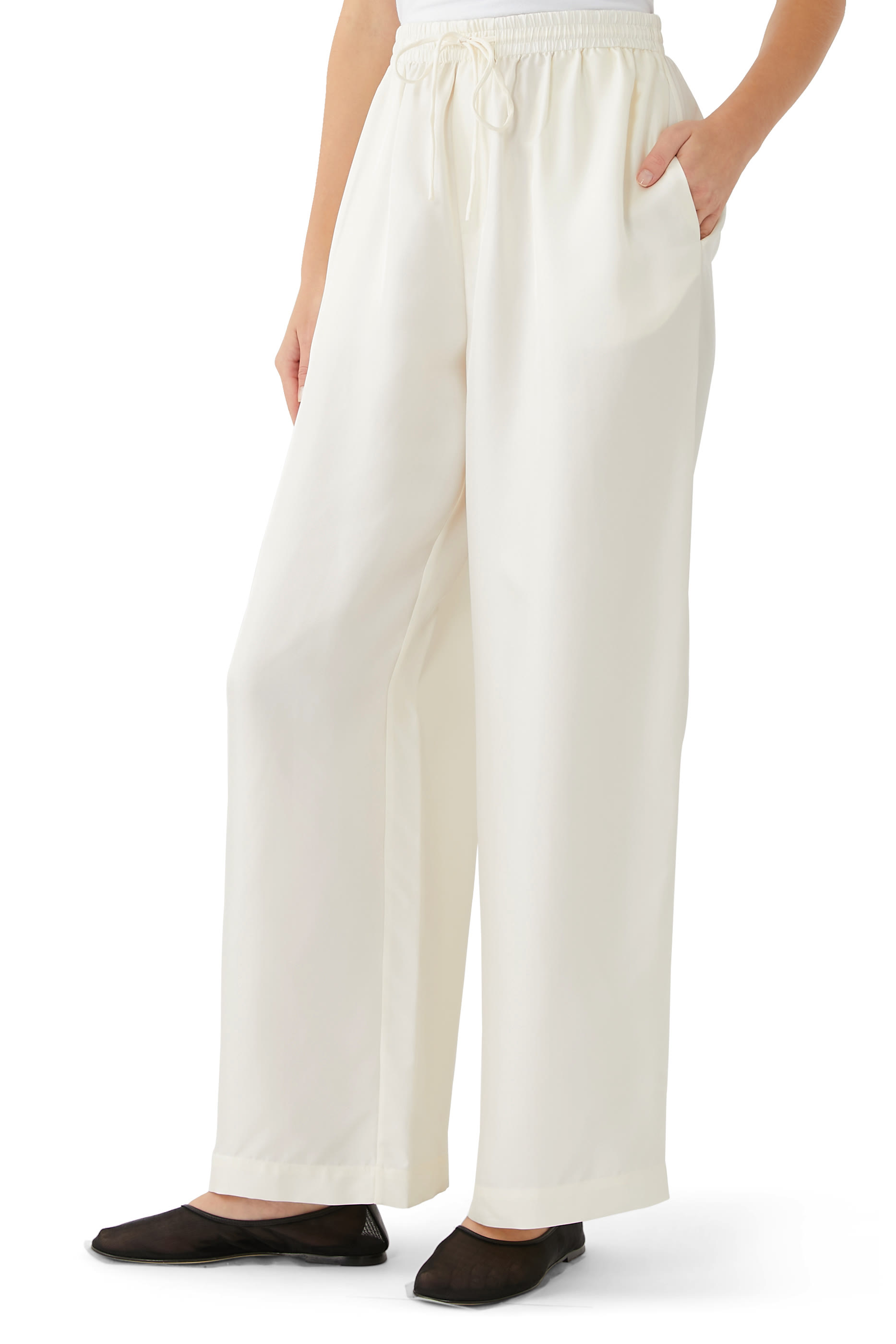 Wide-Leg Silk Trousers