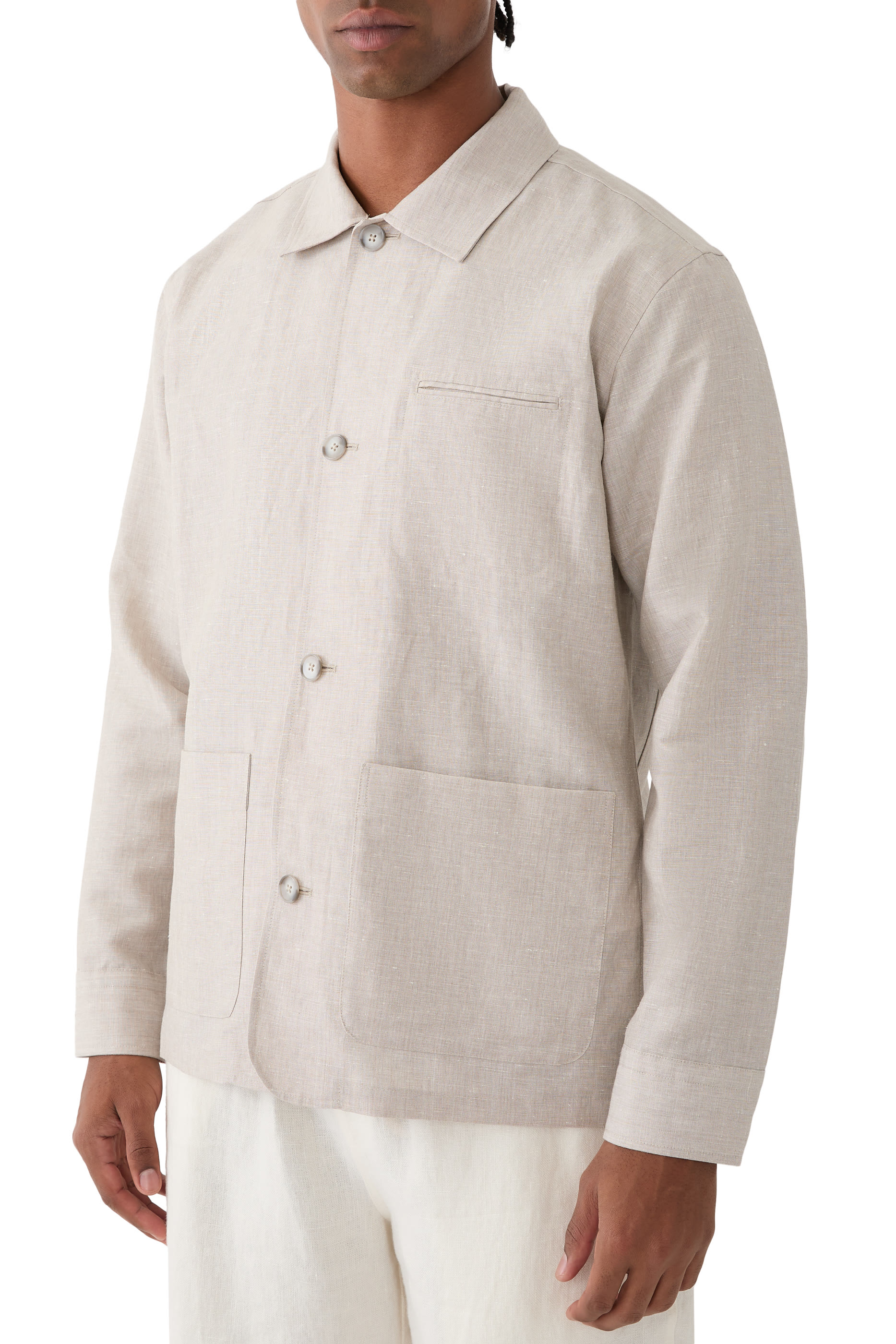 Wool Linen Chore Overshirt 