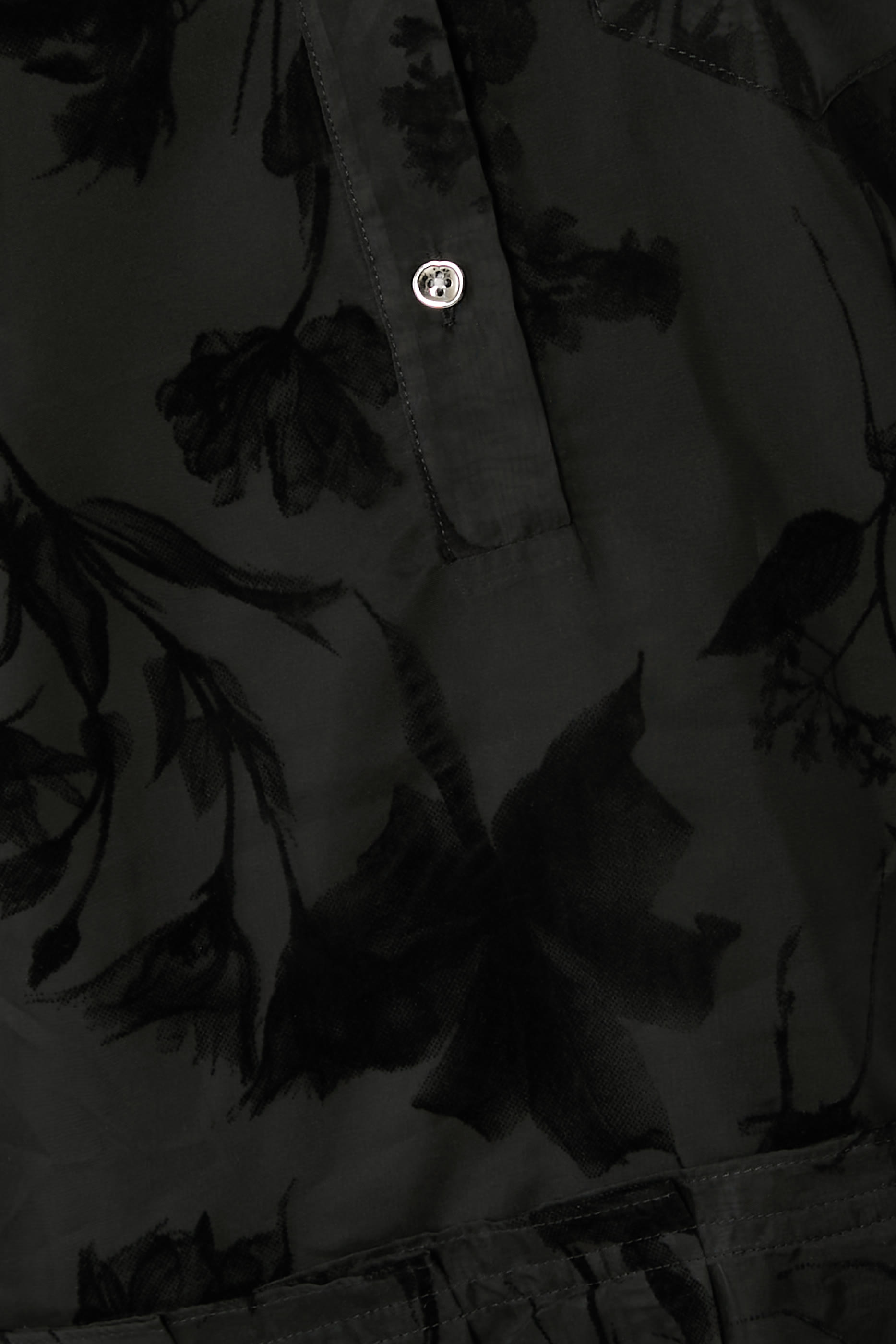 Flocked Organza Shirtdress