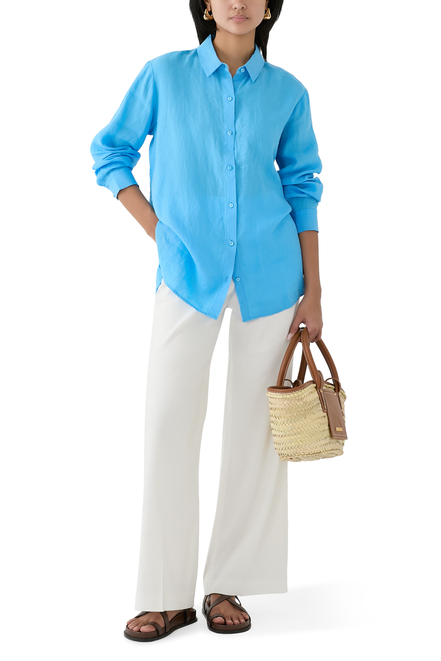 Organic Handkerchief Linen Classic Collar Shirt