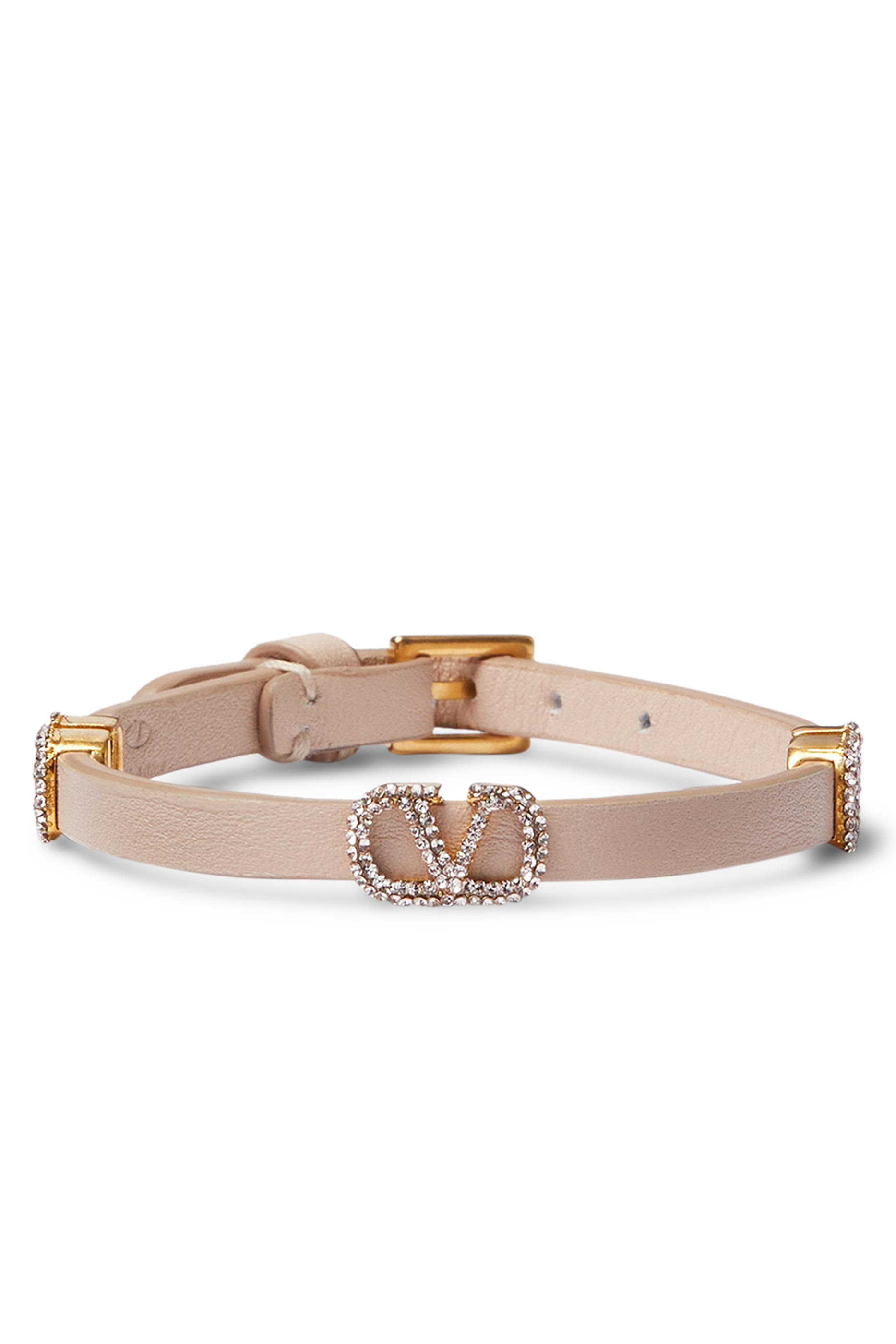  Signature Vlogo Leather Bracelet