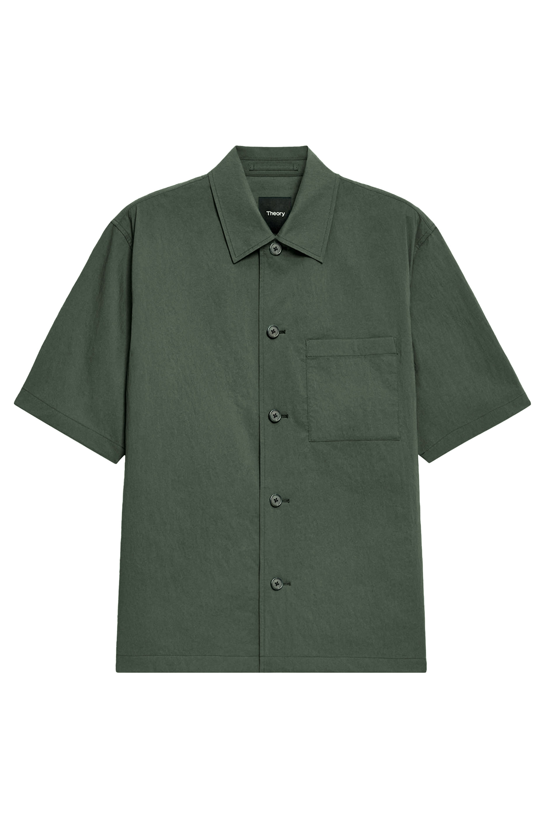 Short-Sleeve Overshirt  in Textured Nylon