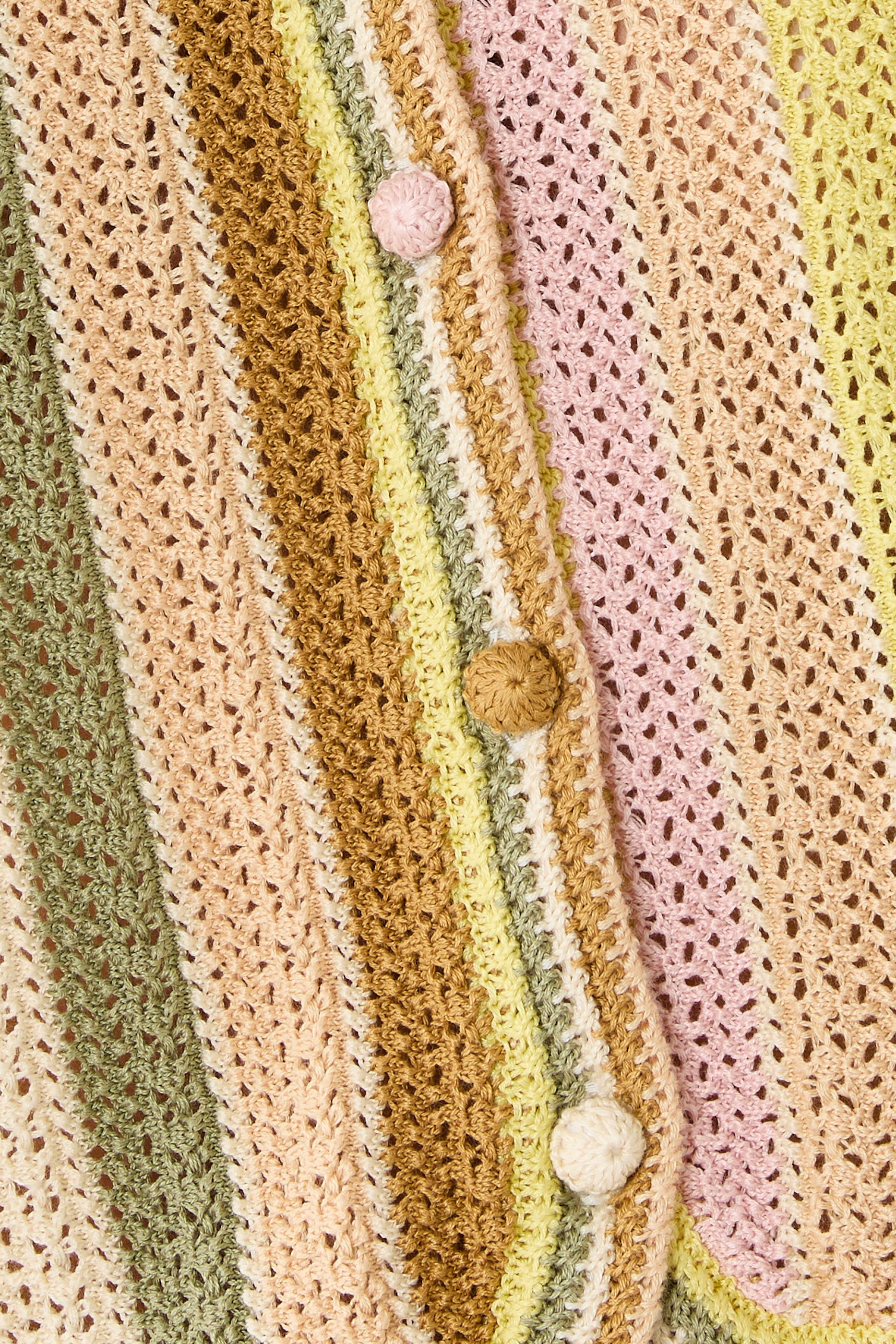  Indra Stripe Crochet Cardigan