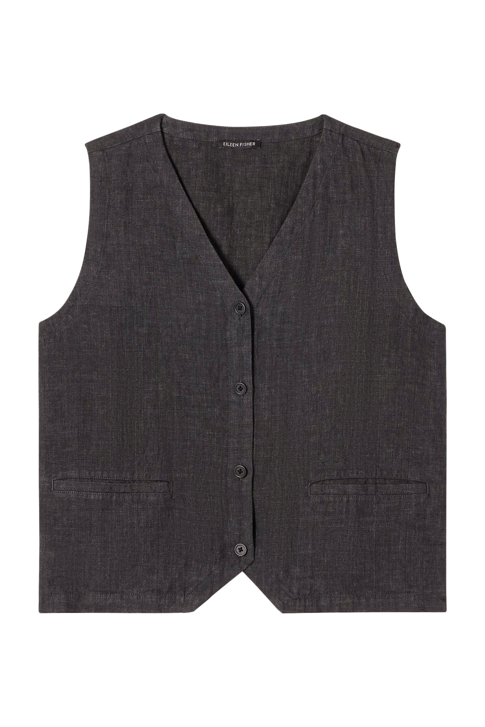  Washed Organic Linen Delave Vest 
