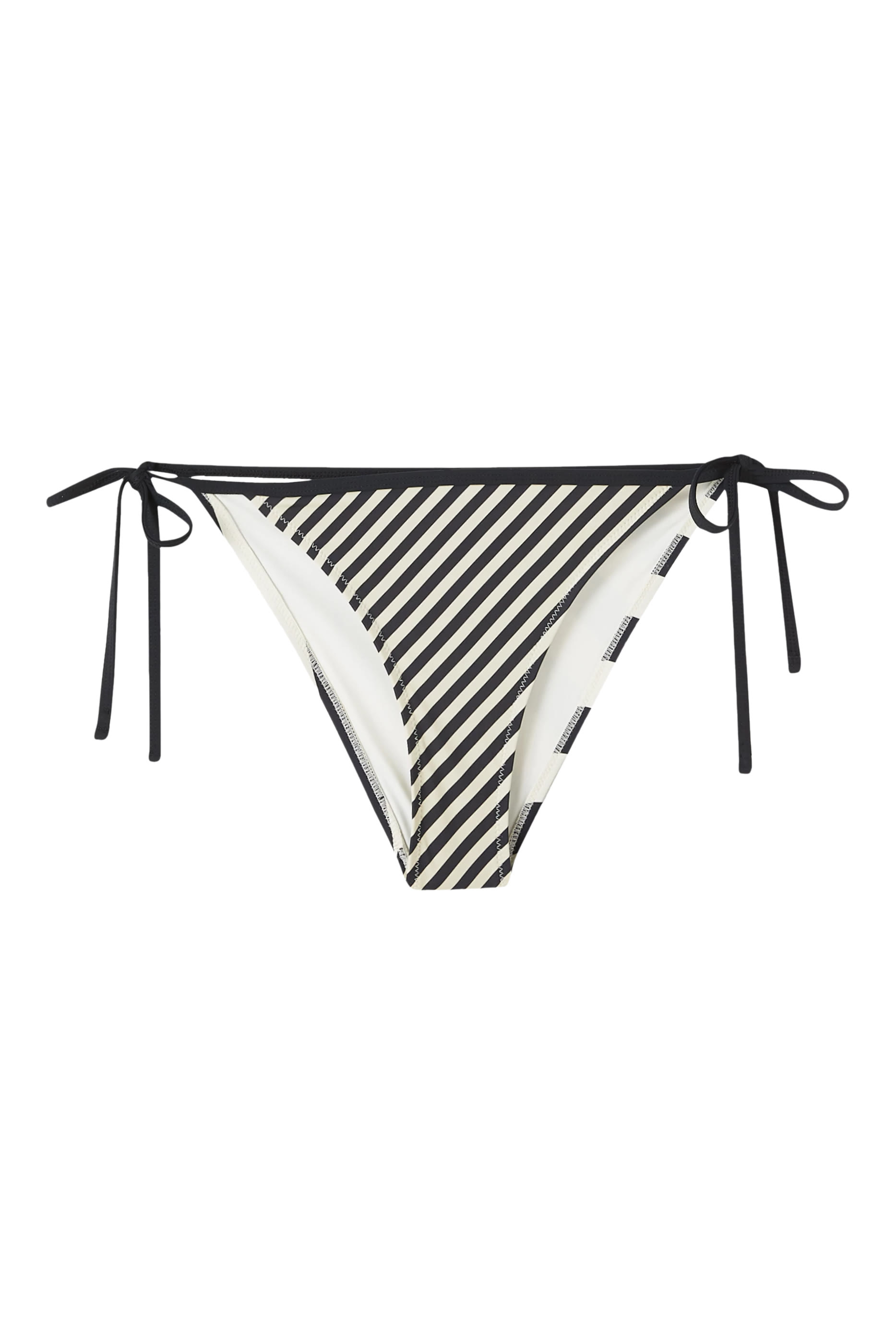 Iris Bikini Bottom in Noir/Khaki Stripe