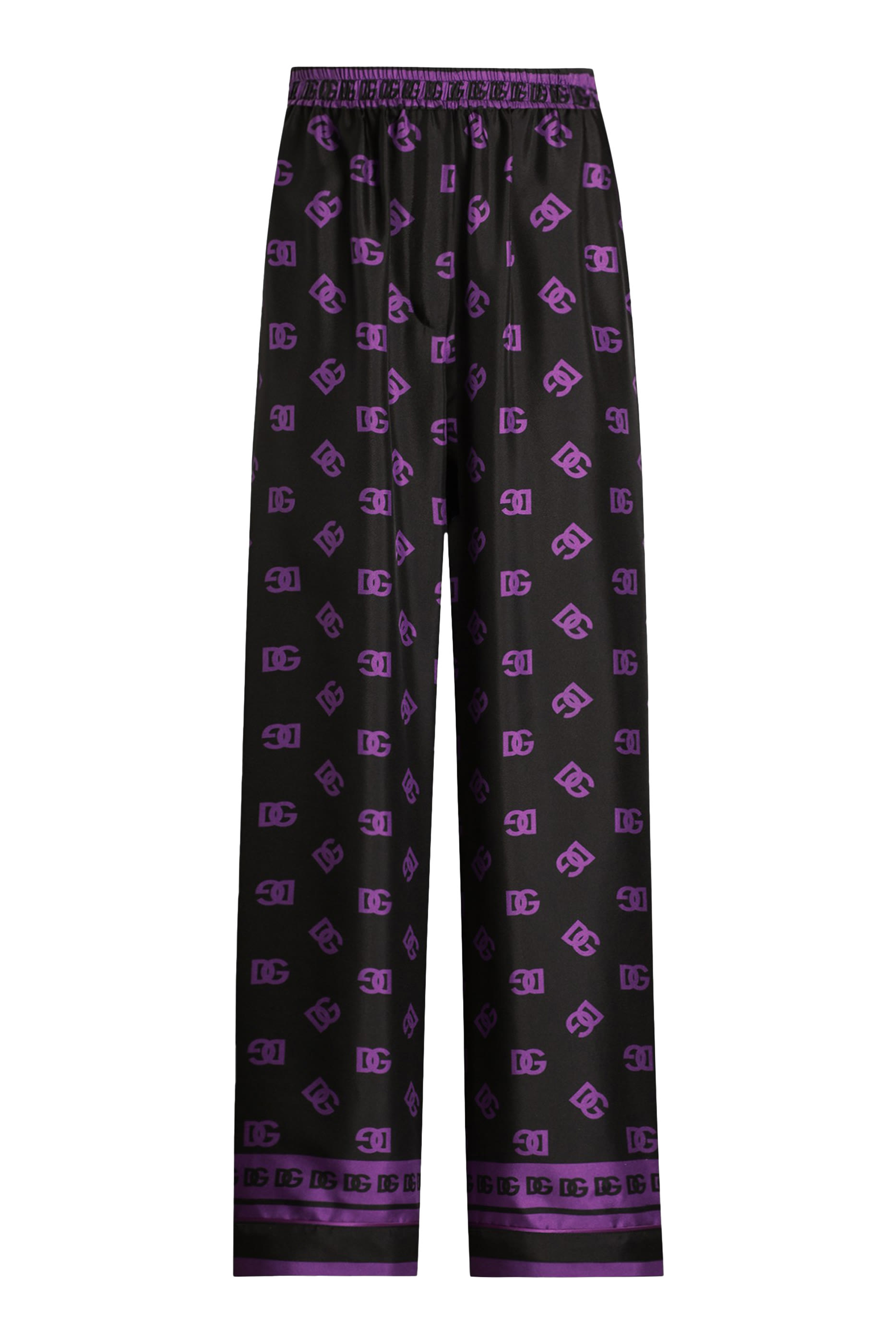 All-Over DG Logo Silk Satin Jacquard Pajama Pants