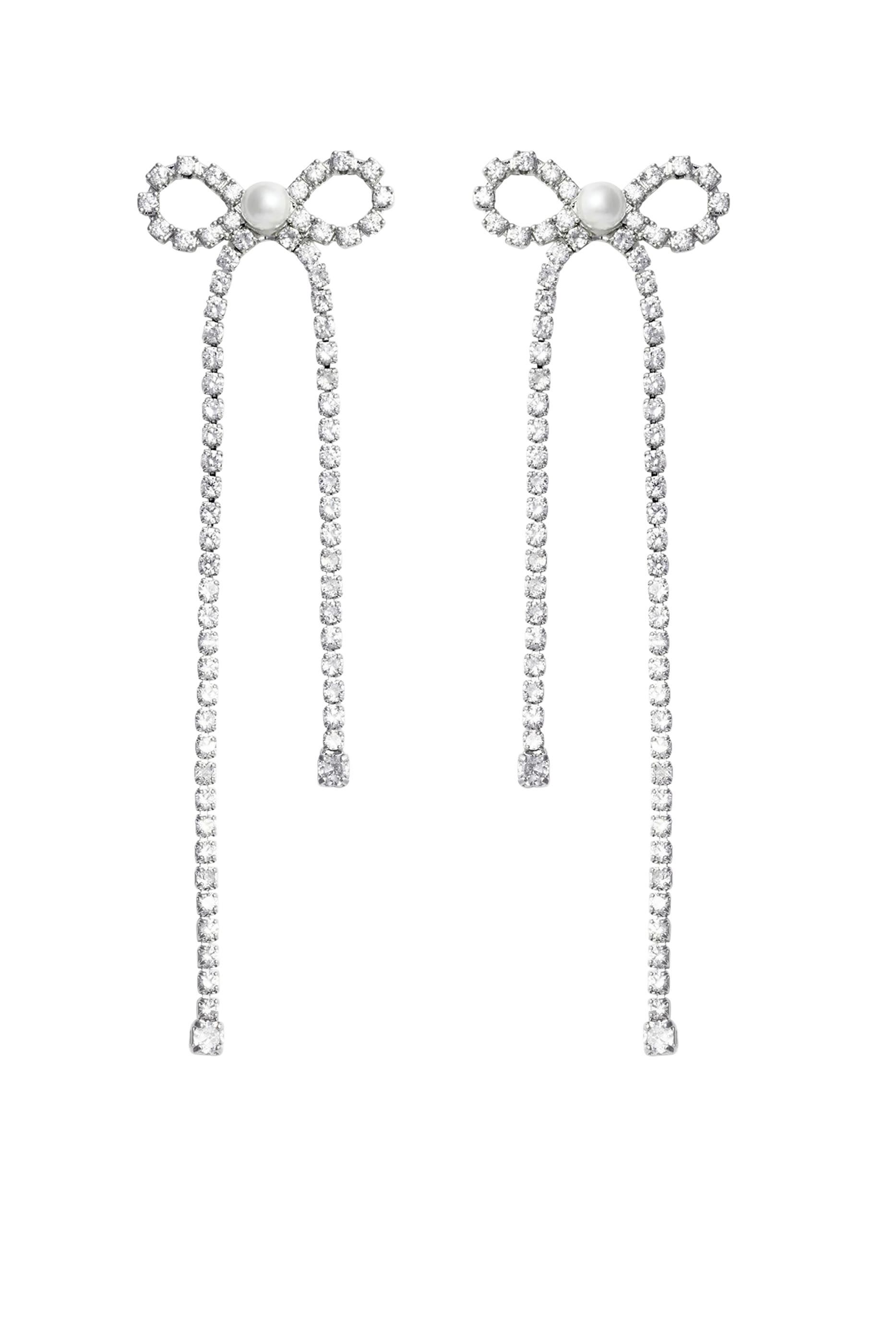 Crystal Droplet Bow Earrings