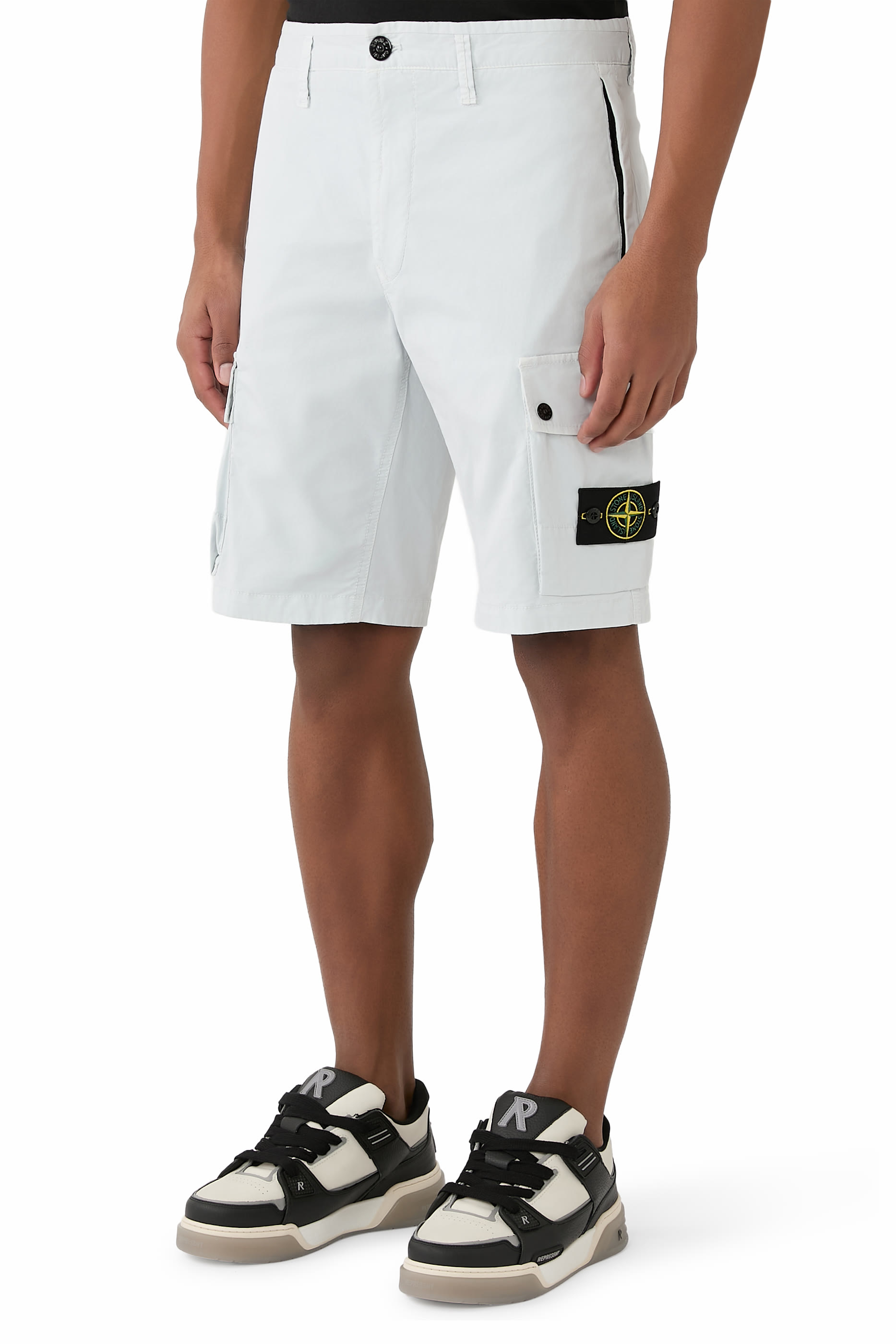 Zip-Pocket Cargo Bermuda Shorts