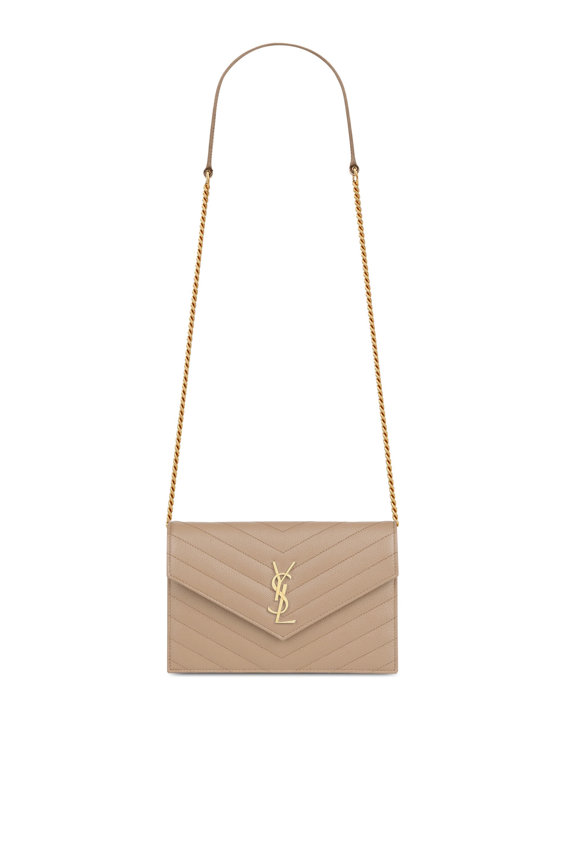Cassandre Envelope Chain Wallet in Grain De Poudre Leather 