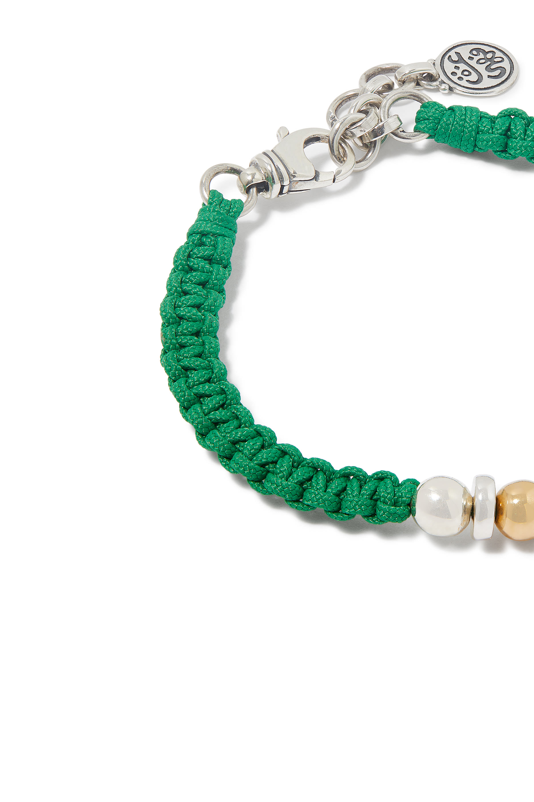 Never Apart Braided Bracelet,  18k Yellow Gold with Sterling Silver & Fabric