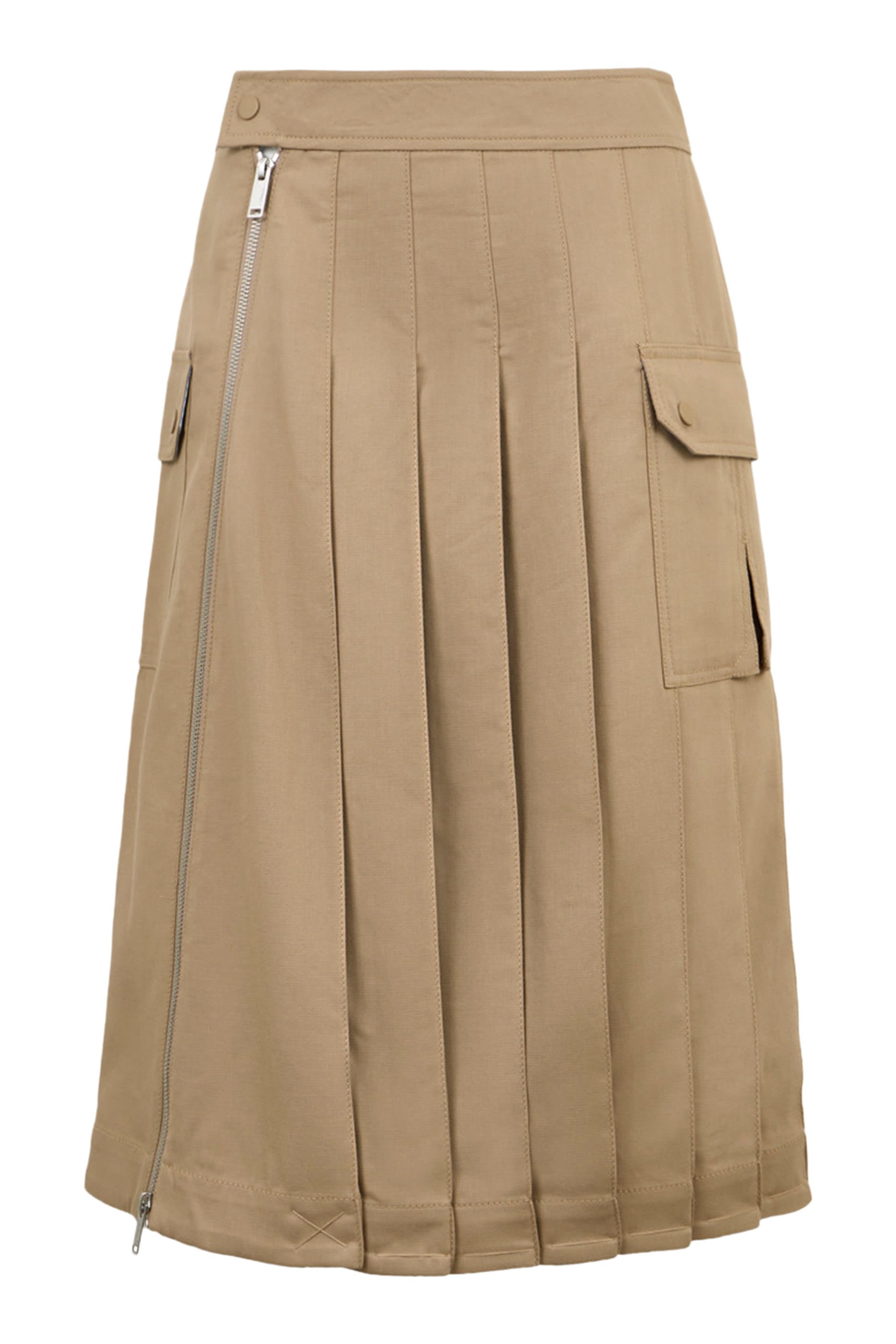 Pleated Zip Utility Skirt