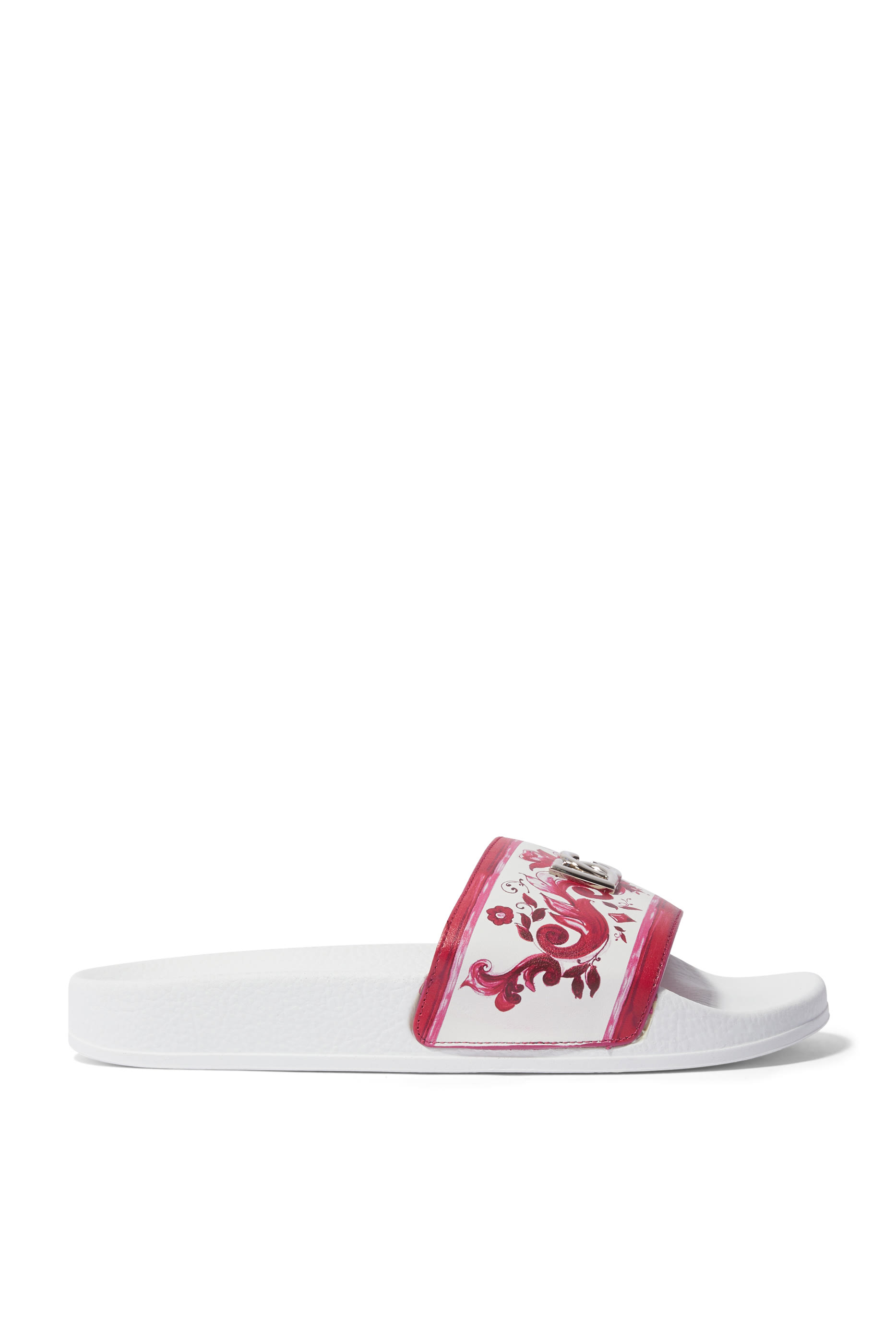 Kids Printed Calfskin Beach Slides