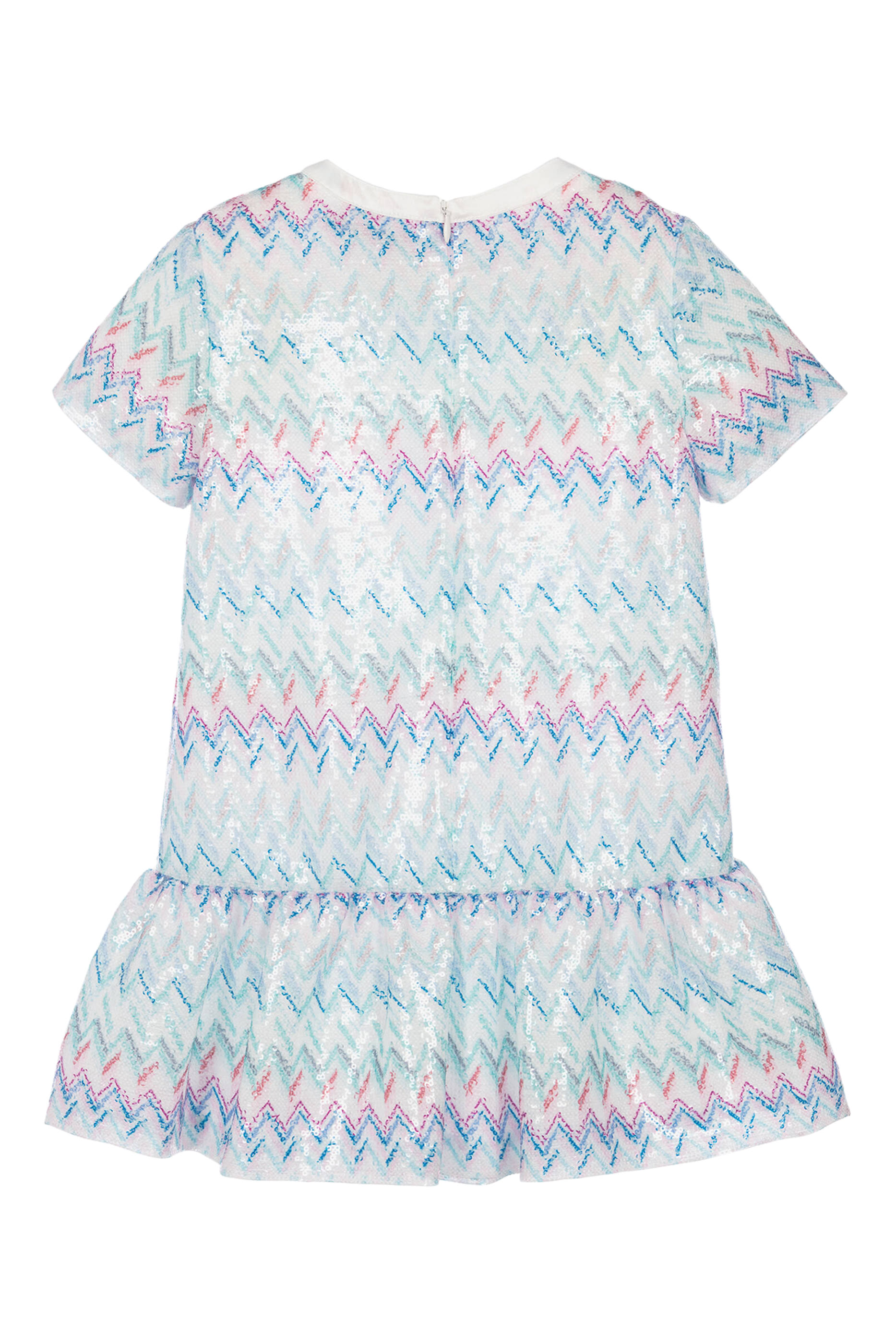 Kids Zigzag Sequine Embellished Dress