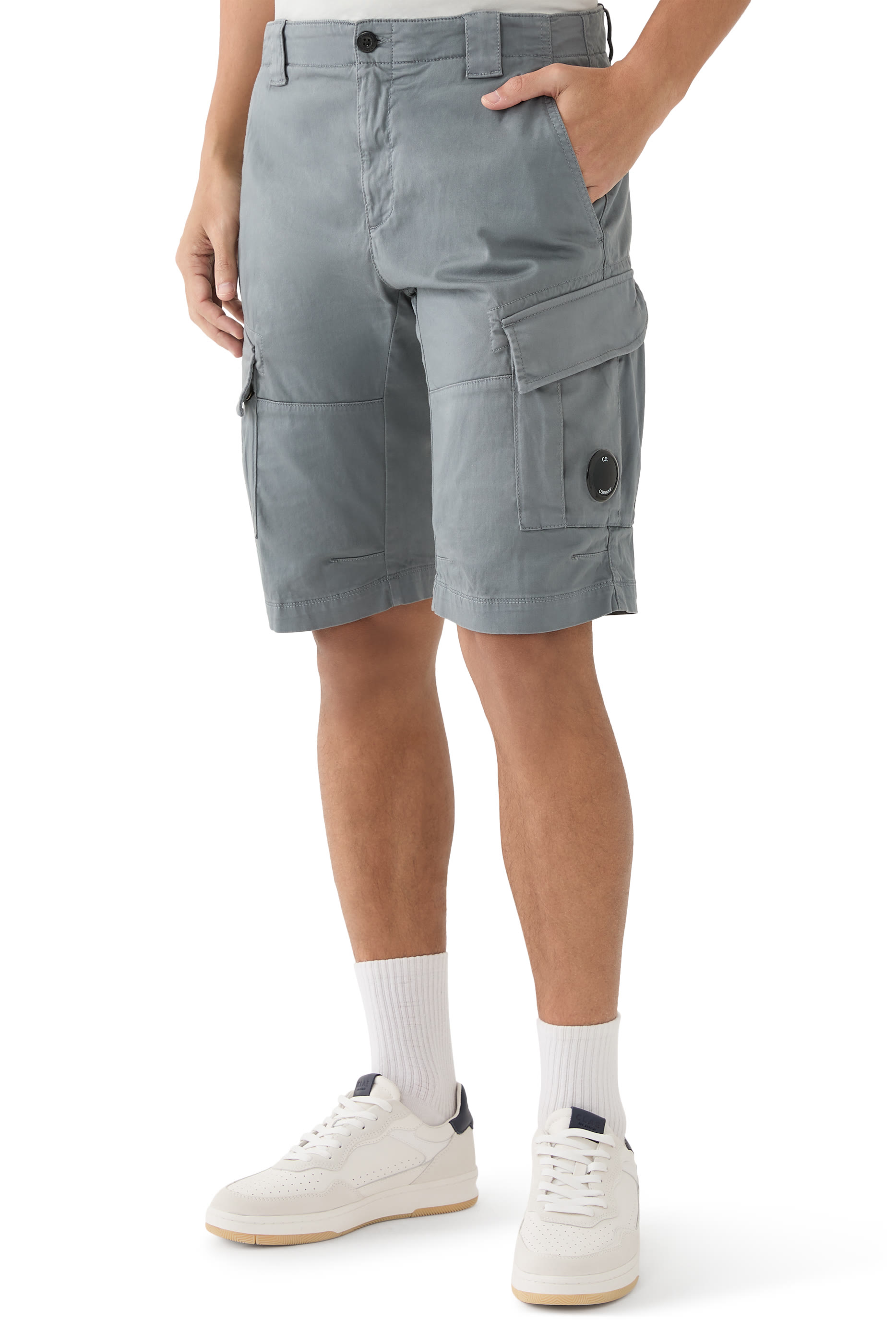 Stretch Sateen Cargo Shorts