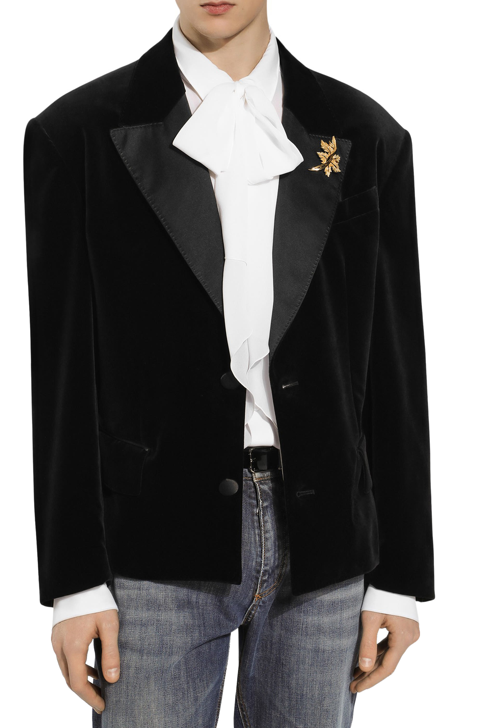 Oversize Single-Breasted Velvet Jacket