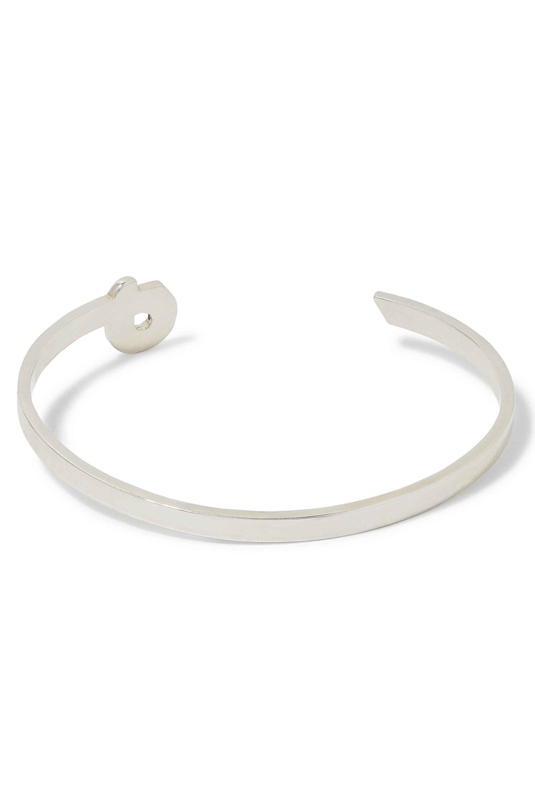 Letter Meem Bangle, Sterling Silver