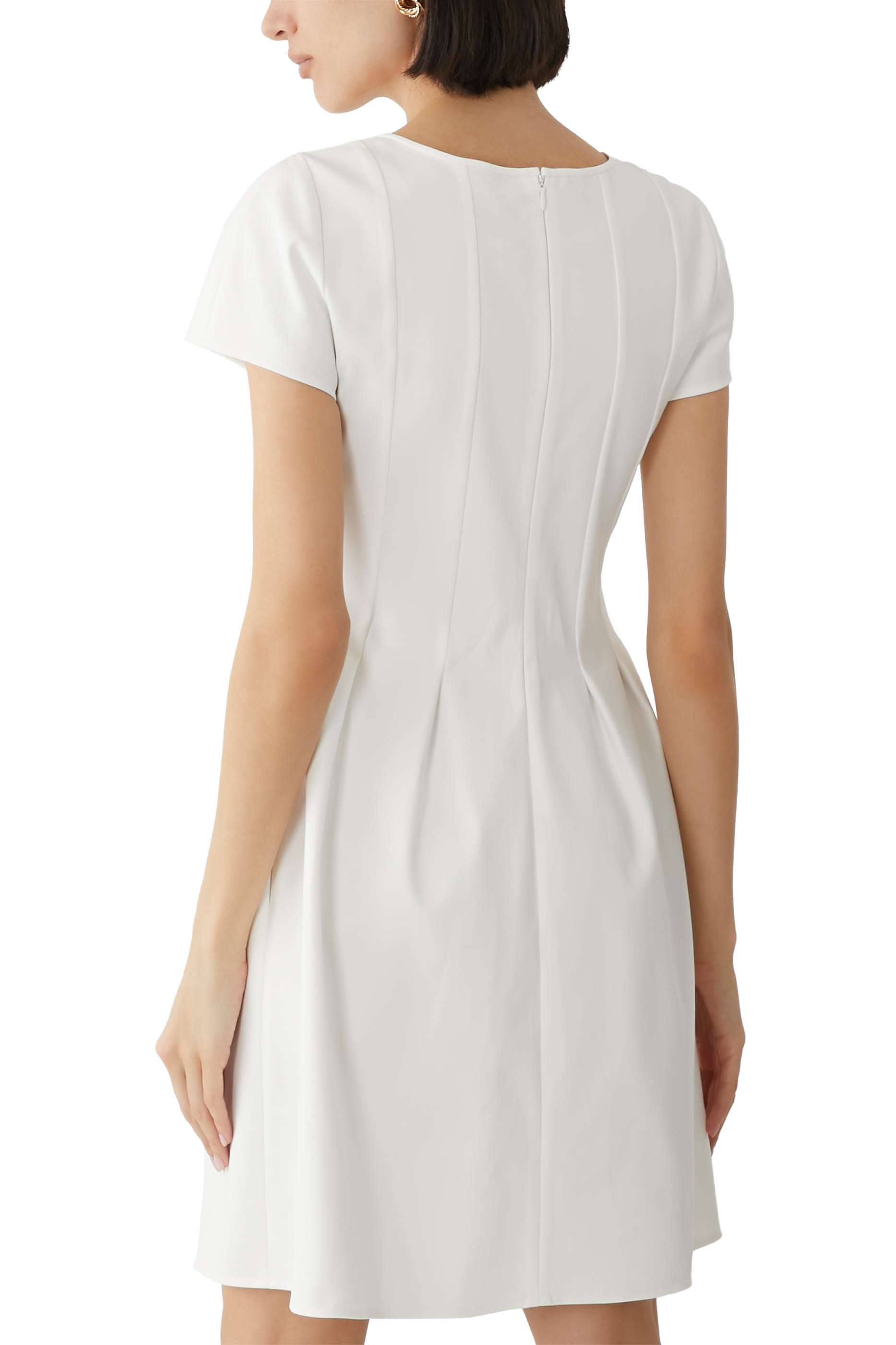Couture Cotton Blend Dress with Pleats