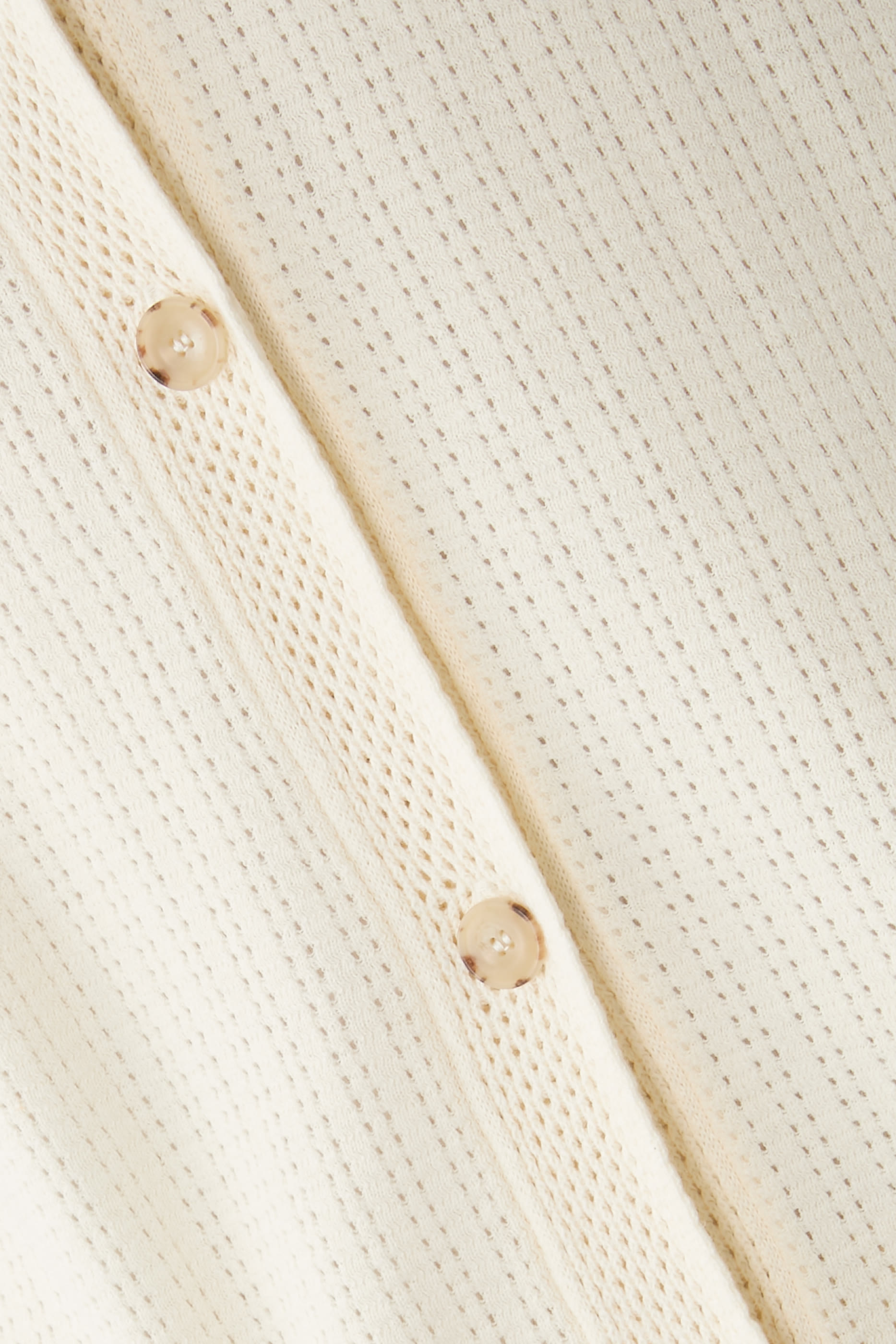 Embroidered Crochet Collar Polo Shirt