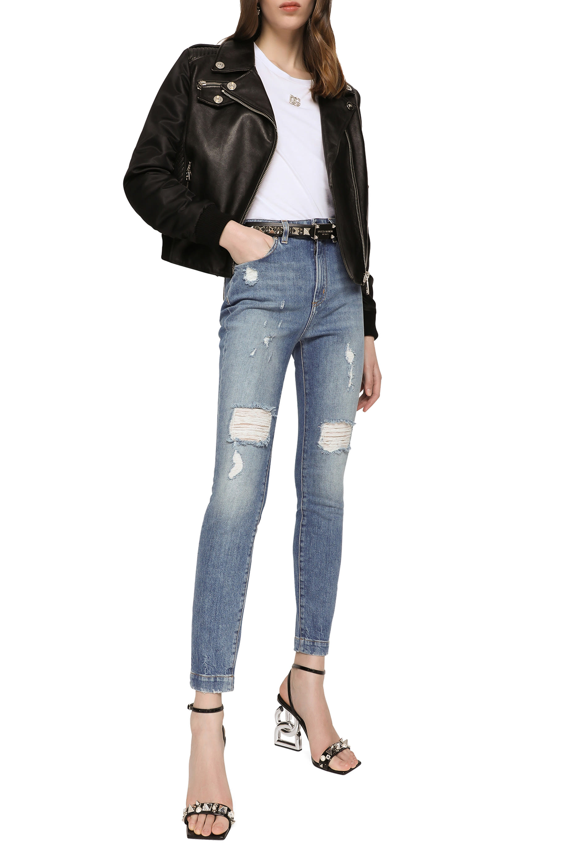 Stretch Denim Audrey Jeans with Rips