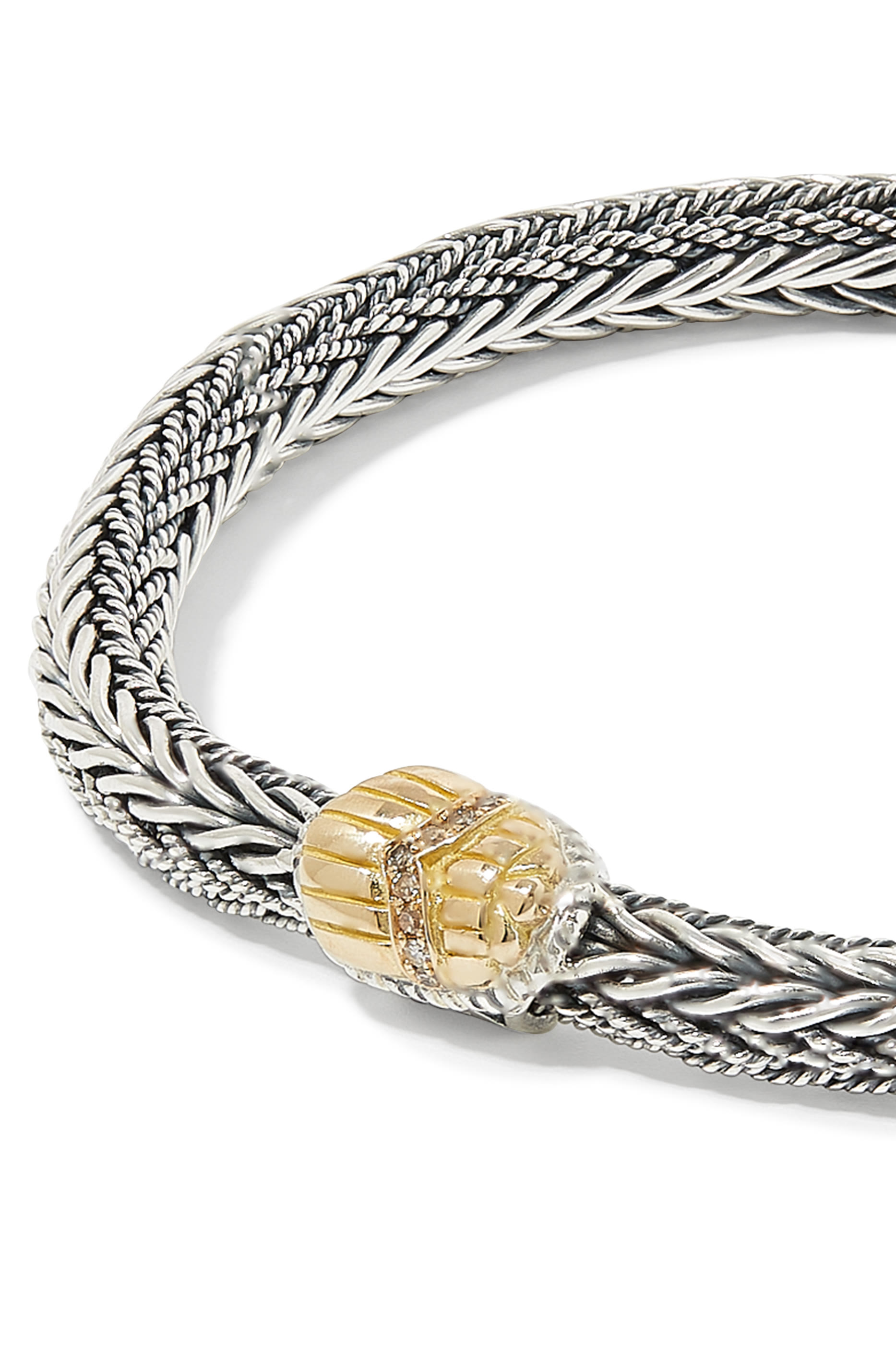 Stackable Scarab Bracelet, 18K Yellow Gold & Sterling Silver