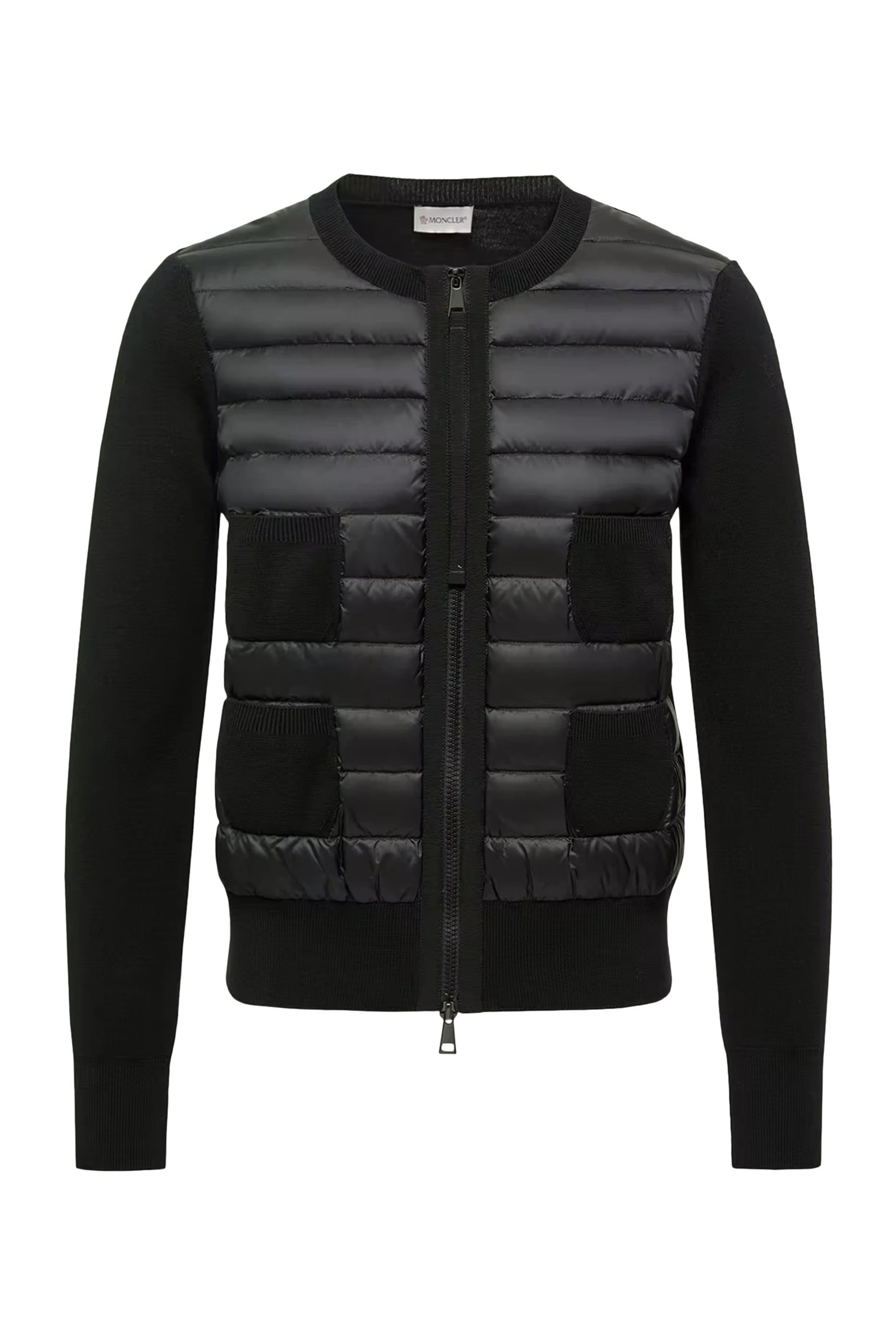 Padded Wool Zip-Up Cardigan