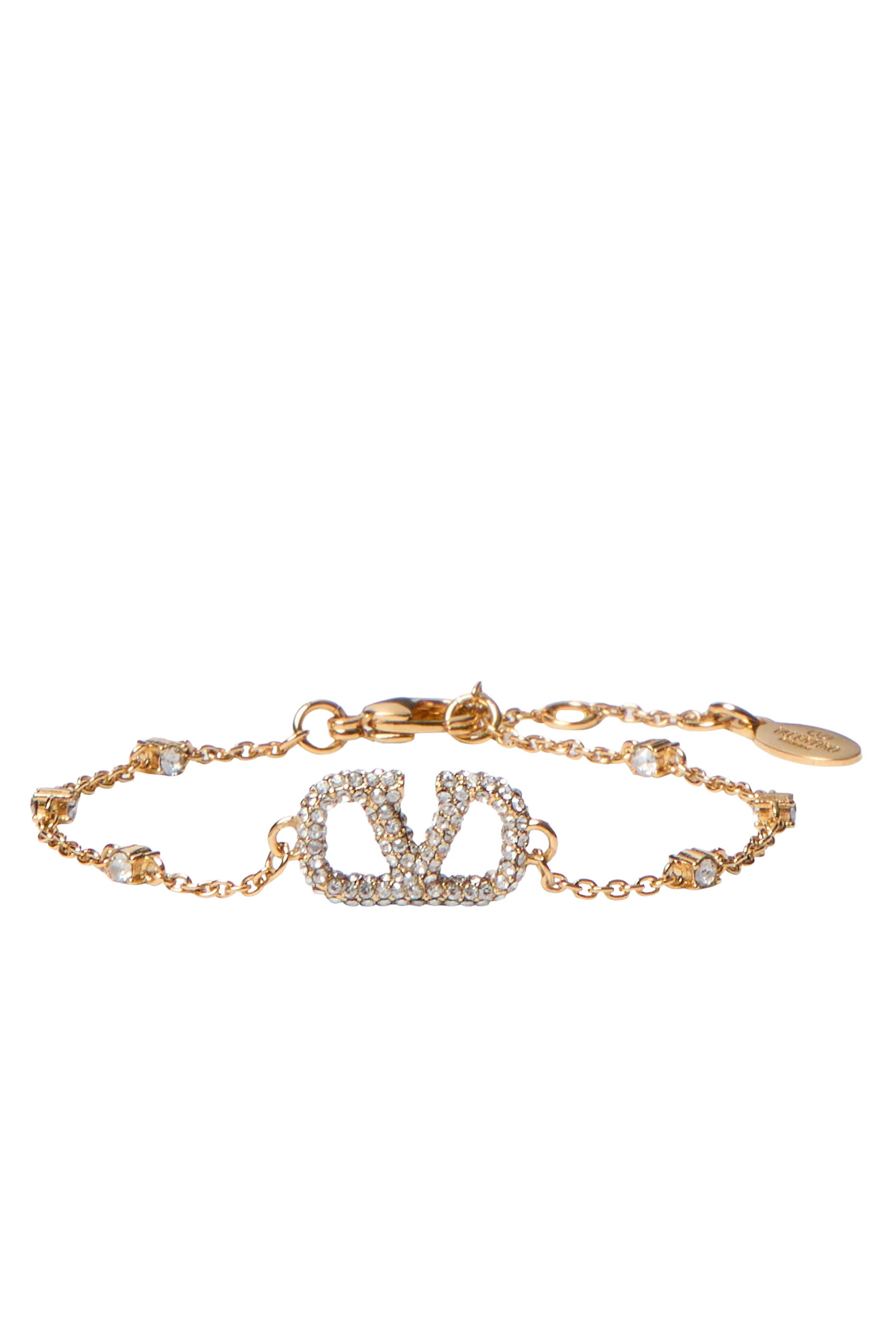 VLogo Signature Bracelet, 18k Gold & Swarovski Crystals&reg;, Beads