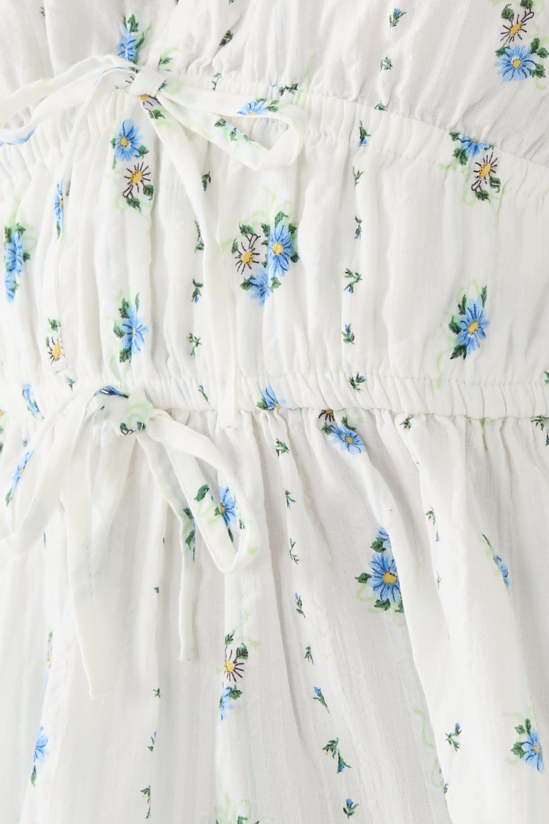 Floral Printed Tie Detail Top